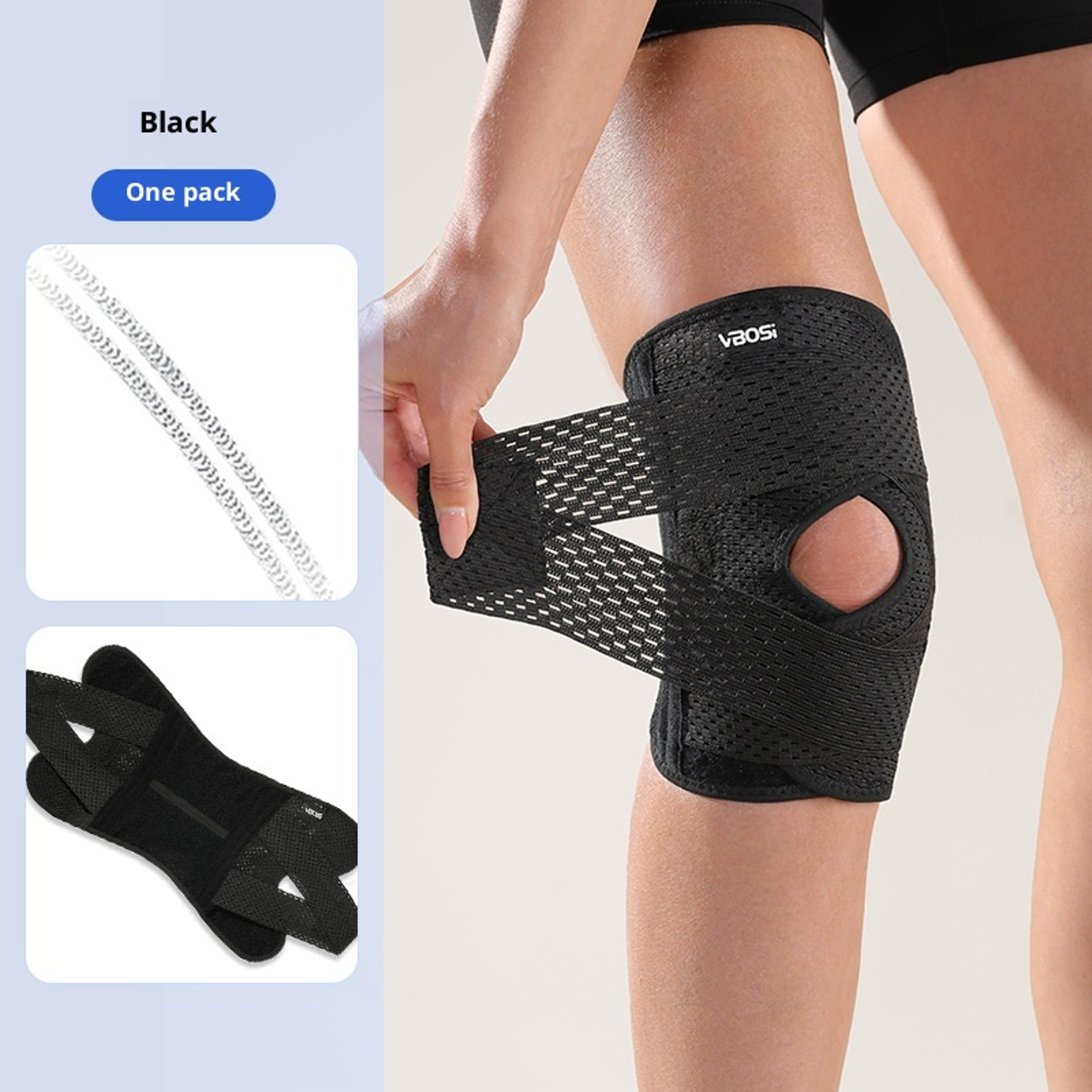 Air Mesh Compression Knee Brace, Side Stabilizers for Meniscus Tear, Arthritis Knee Pain Support – view 8