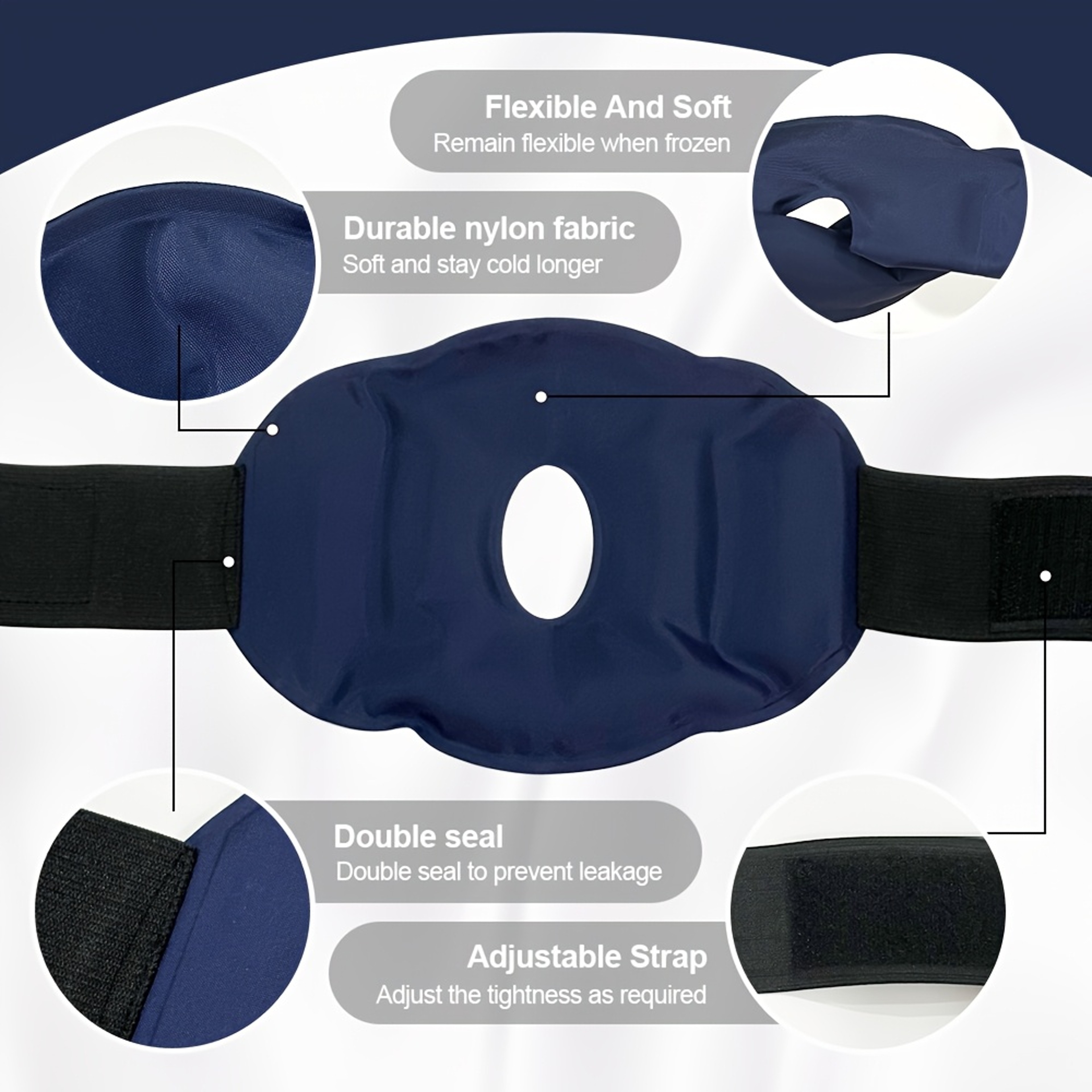Adjustable Cold Compress Cold Therapy Reusable Knee Ice Pack Wrap Gel Pads For Pain Relief Sports I 4