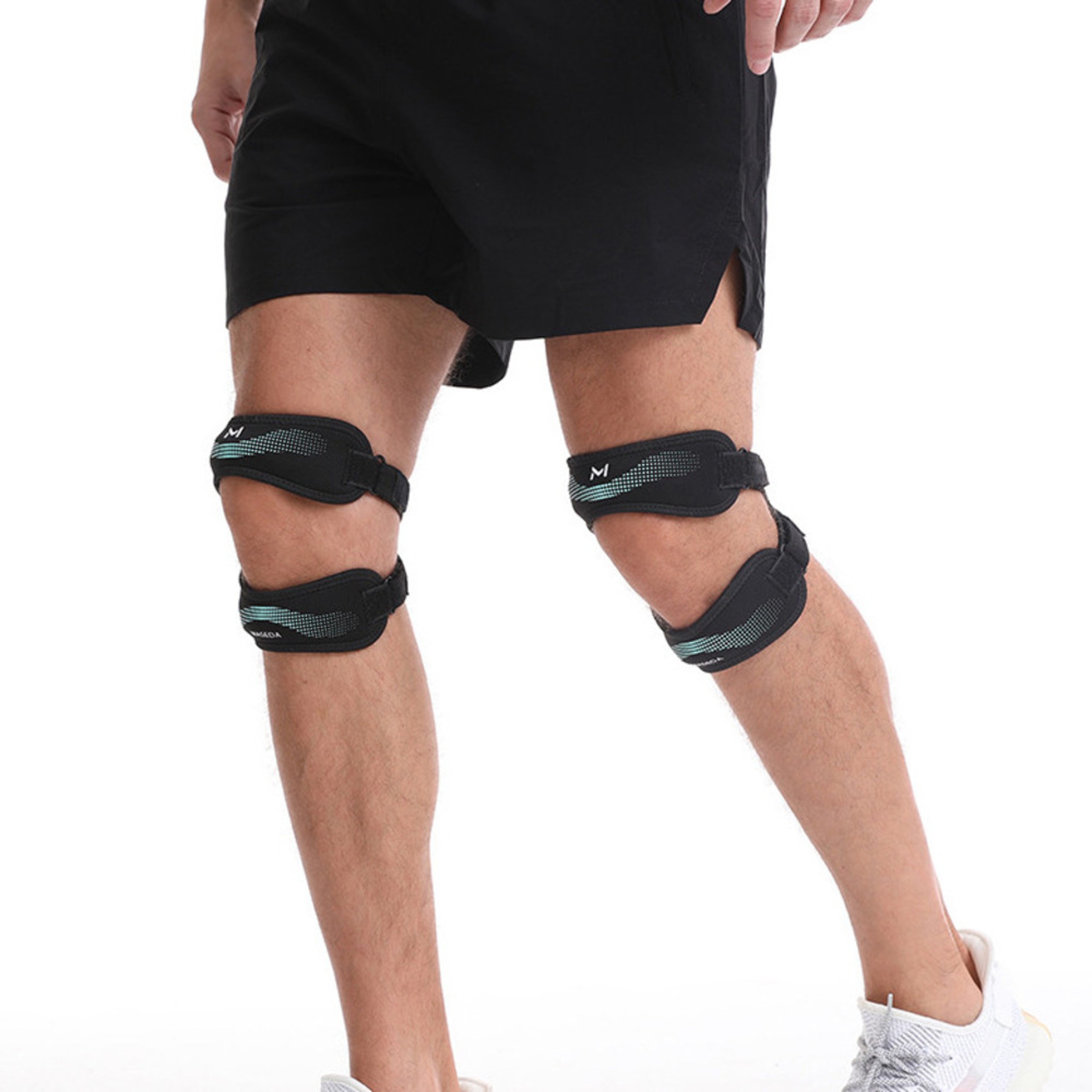 Anti Slip Silicone Sports Knee Pads New Upgraded With Double Patella Straps Adjustable Stable Shock 0