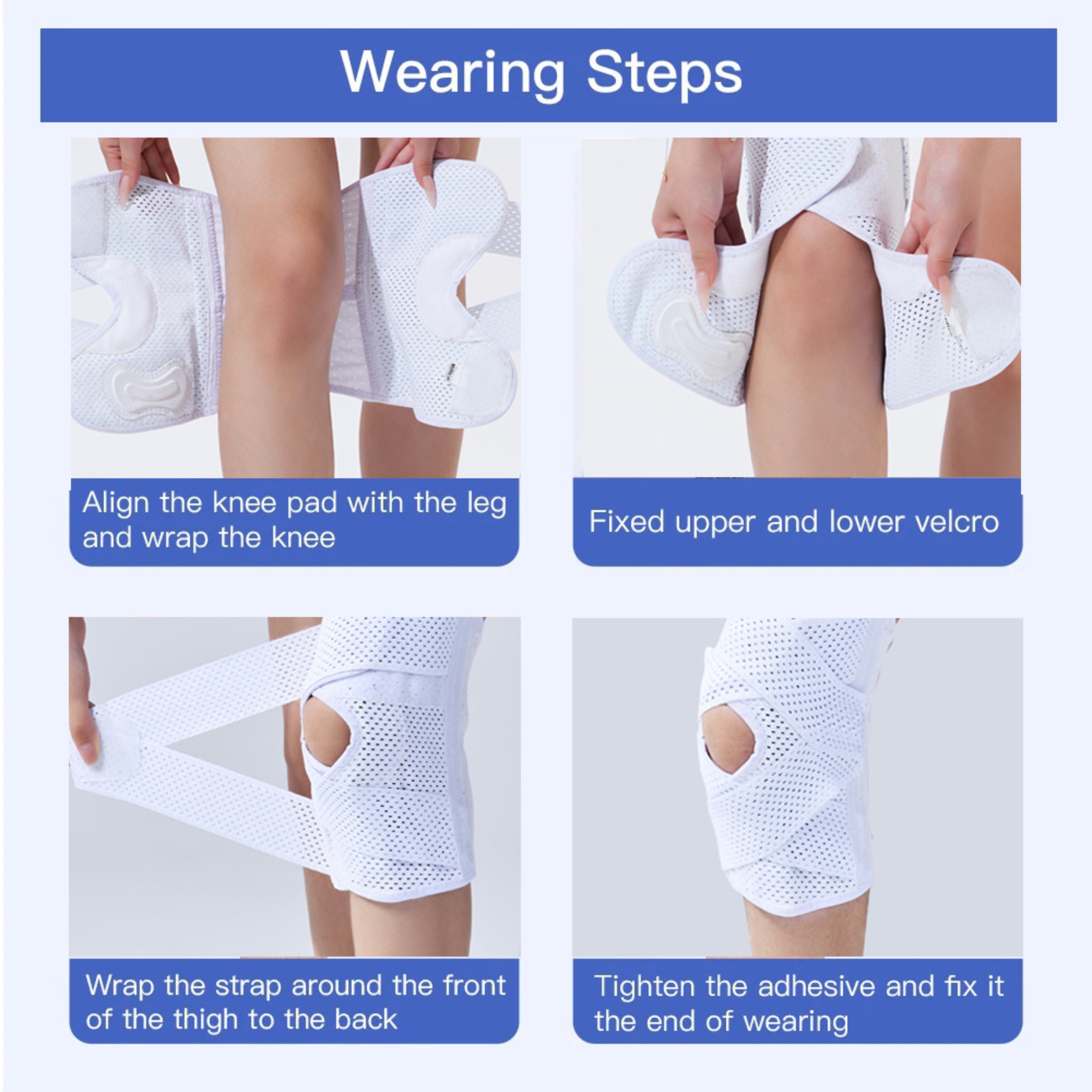 Breathable Mesh Adjustable Knee Brace With Side Stabilizers Meniscus Support For Running And Joint  3