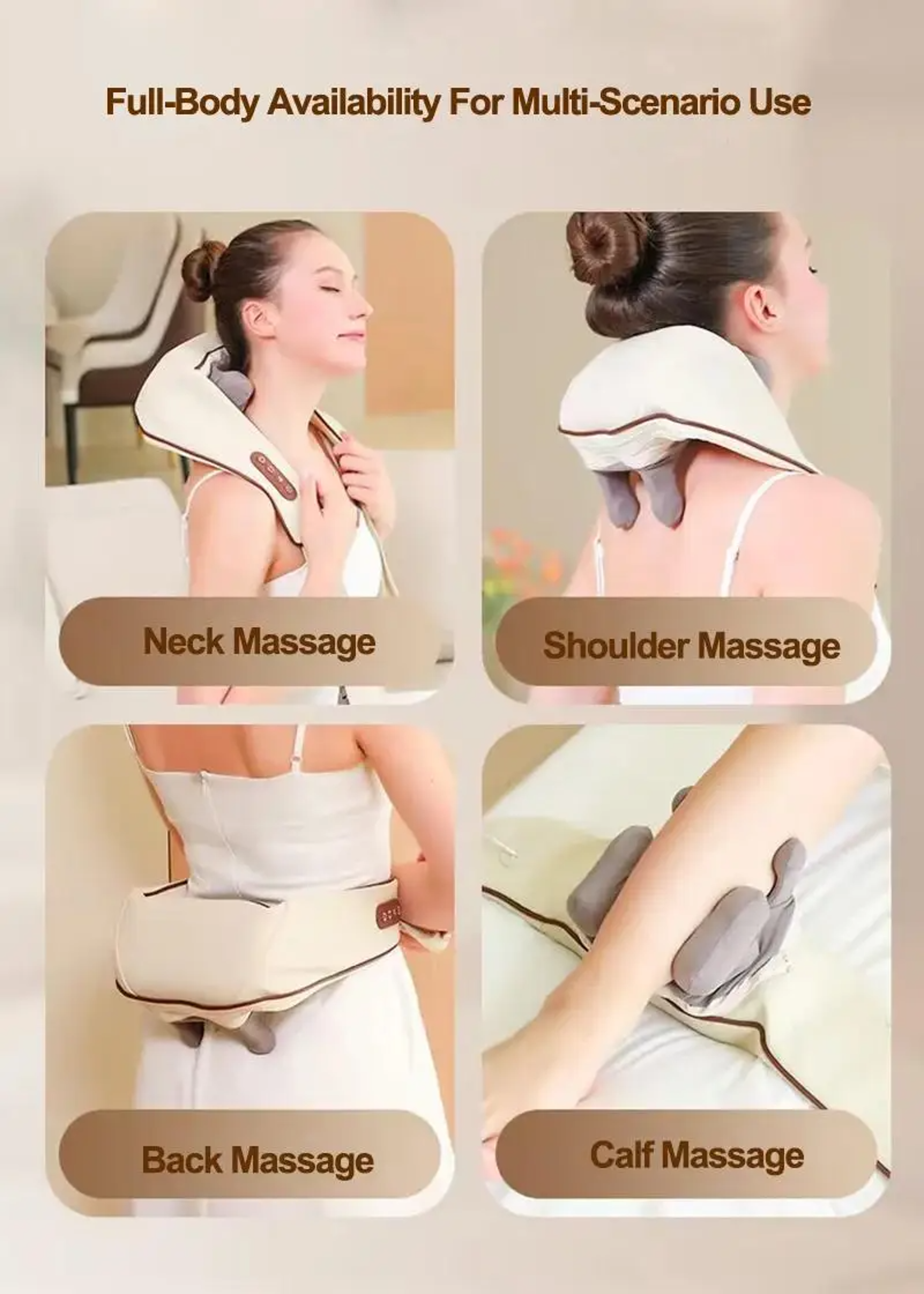 Neck Shoulder Massager Shawl, Bionic 3-Level Kneading Massager for Muscles, Neck, Waist, Leg Relief – view 6