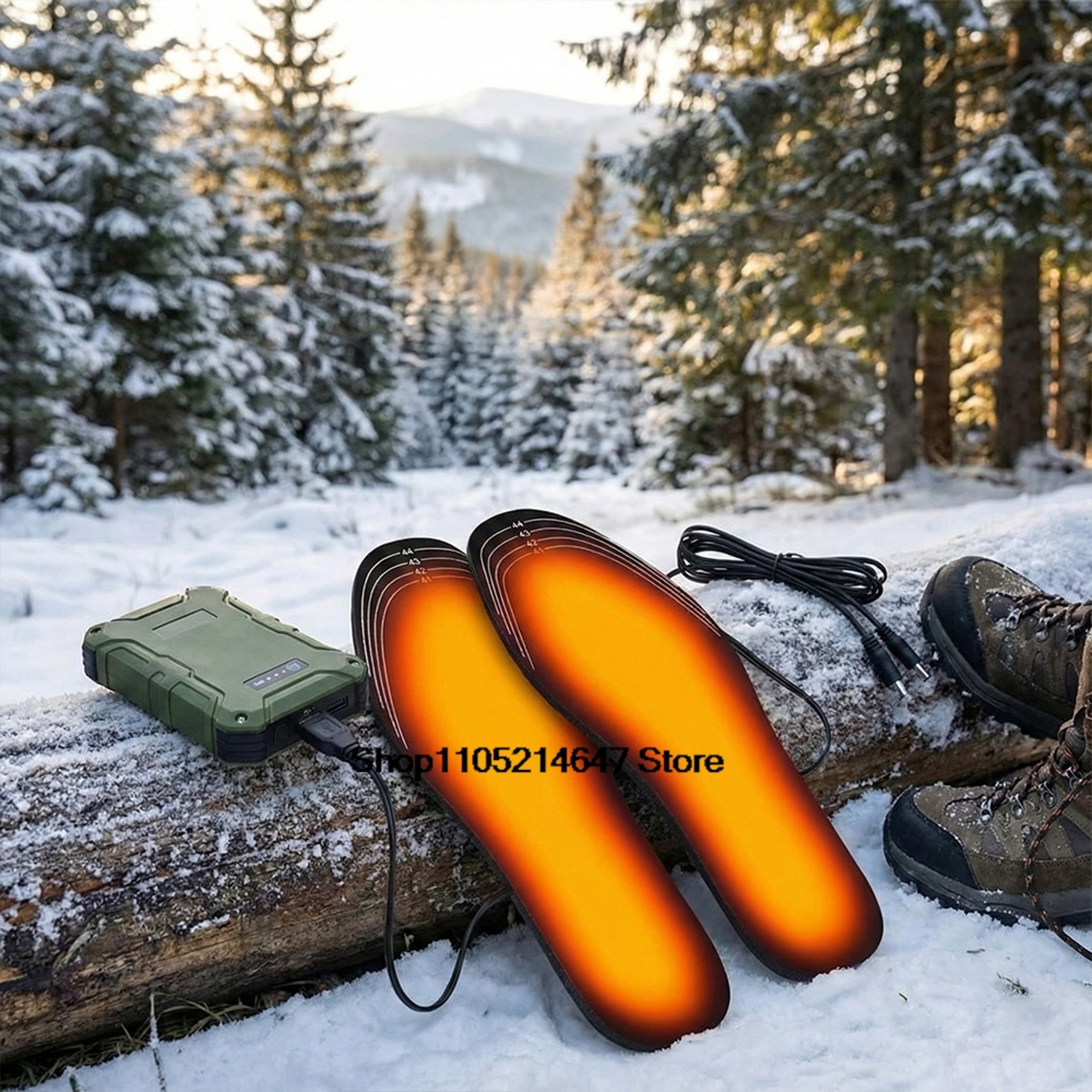 Winter Warm USB Heated Insoles Electric Foot Warming Pad For Outdoor Sports Heating Insole Sock 3