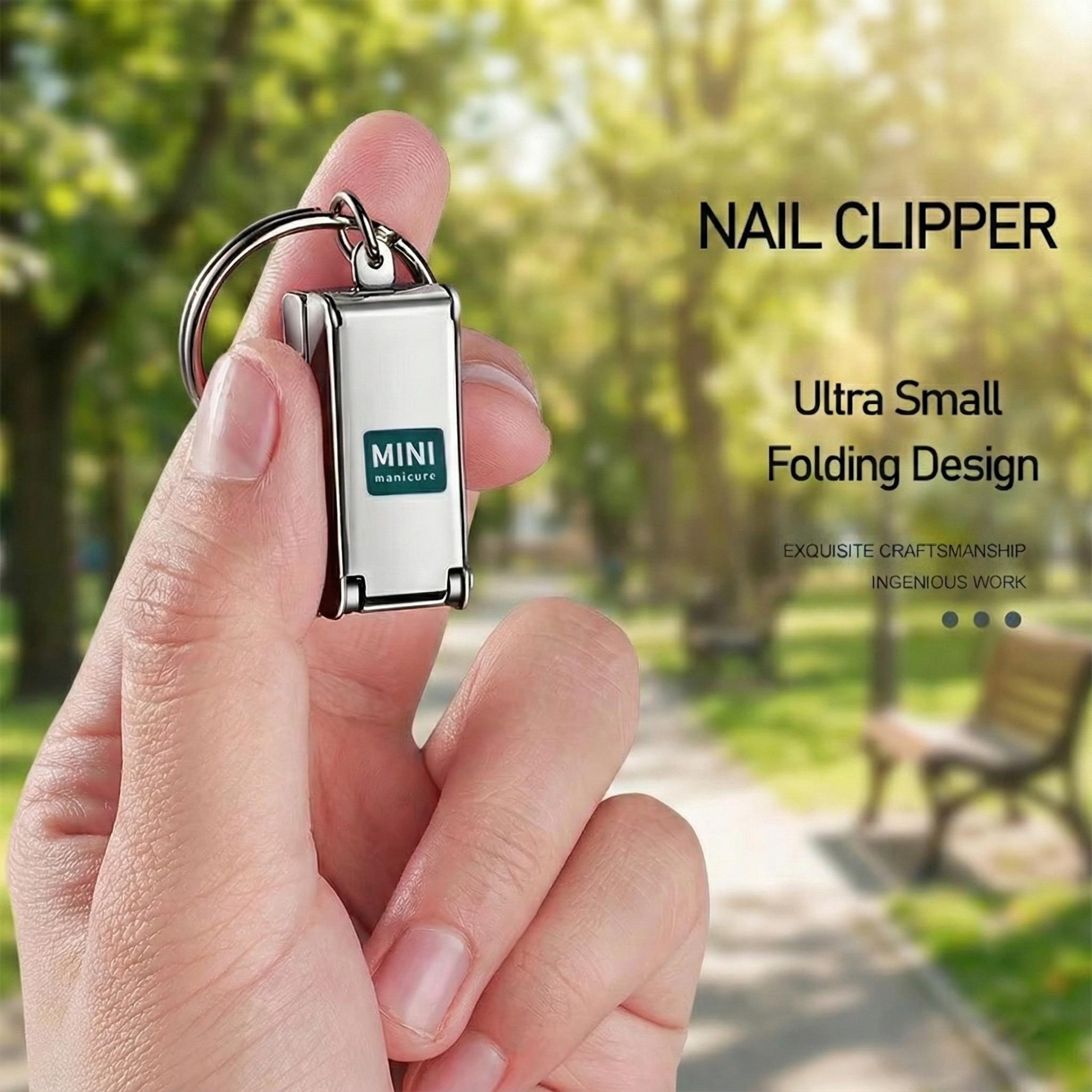 Portable Travel Nail Clippers Collapsible Fingernail Scissors Stainless Steel Manicure Tool 1