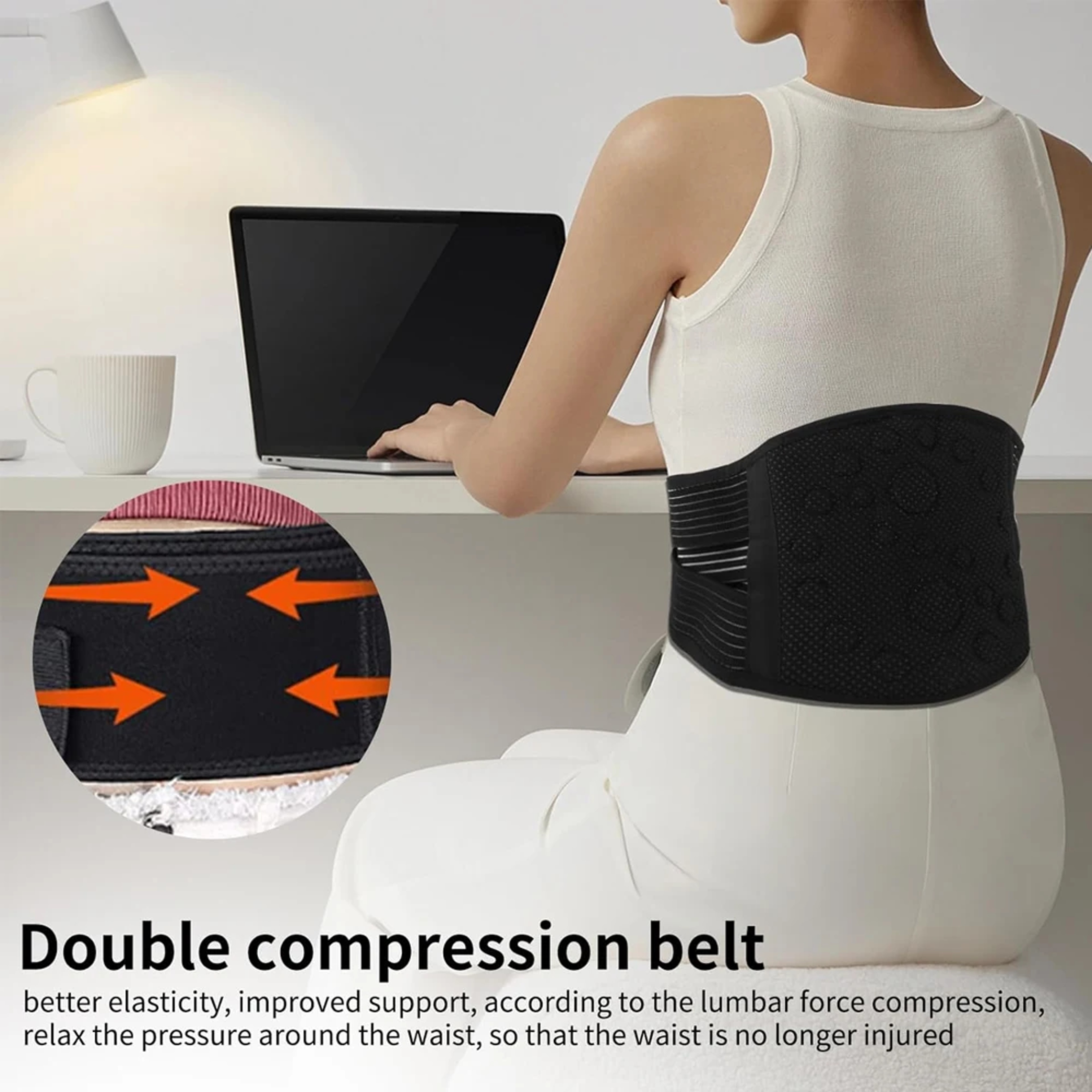 Thermal Magnetic Therapy Tourmaline, Self-heating Lumbar Support Belt for Sciatica Pain Relief – view 6