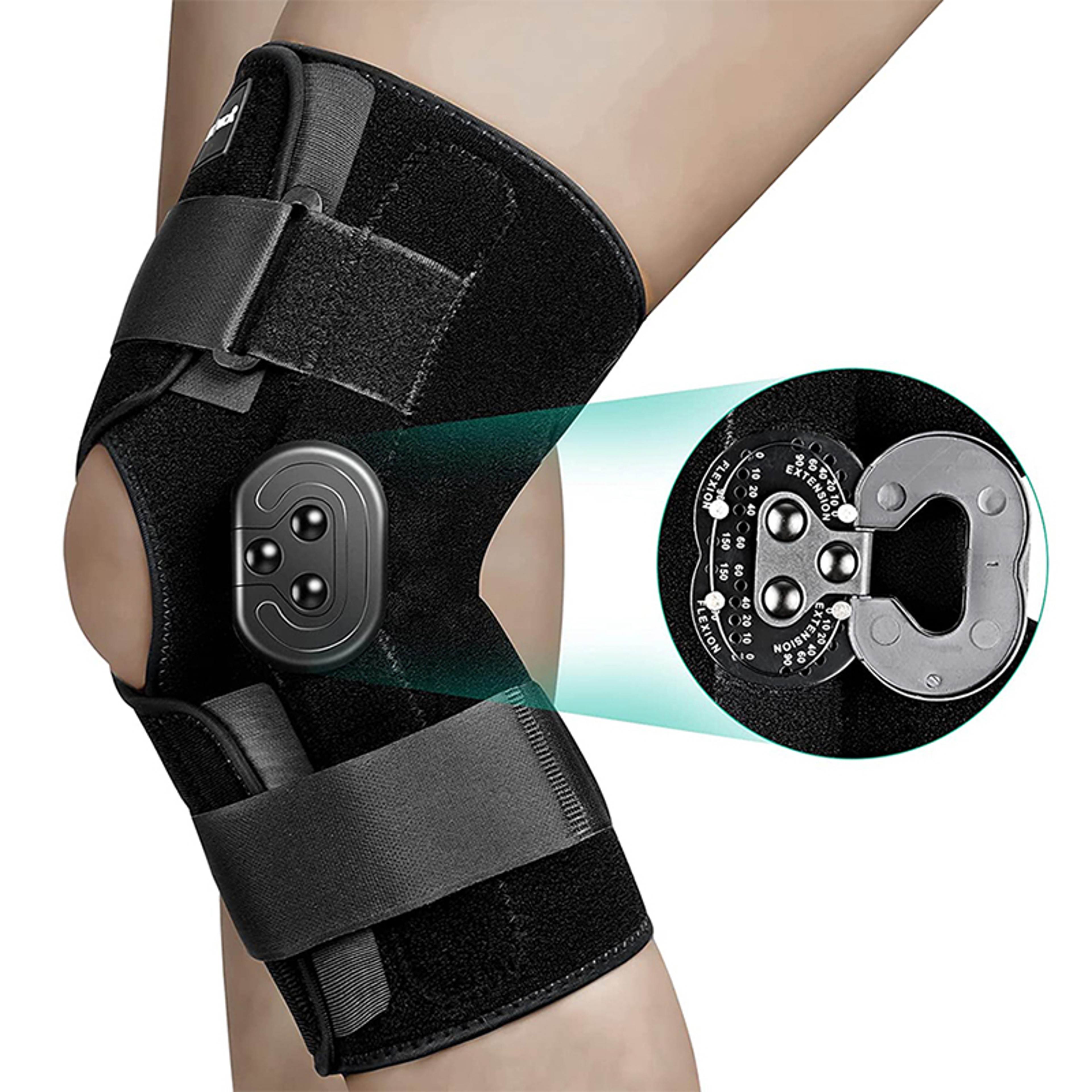 Knee Support With Side Stabilizers Hinged Knee Brace Adjustable For Knee Pain Arthritis Relief 0