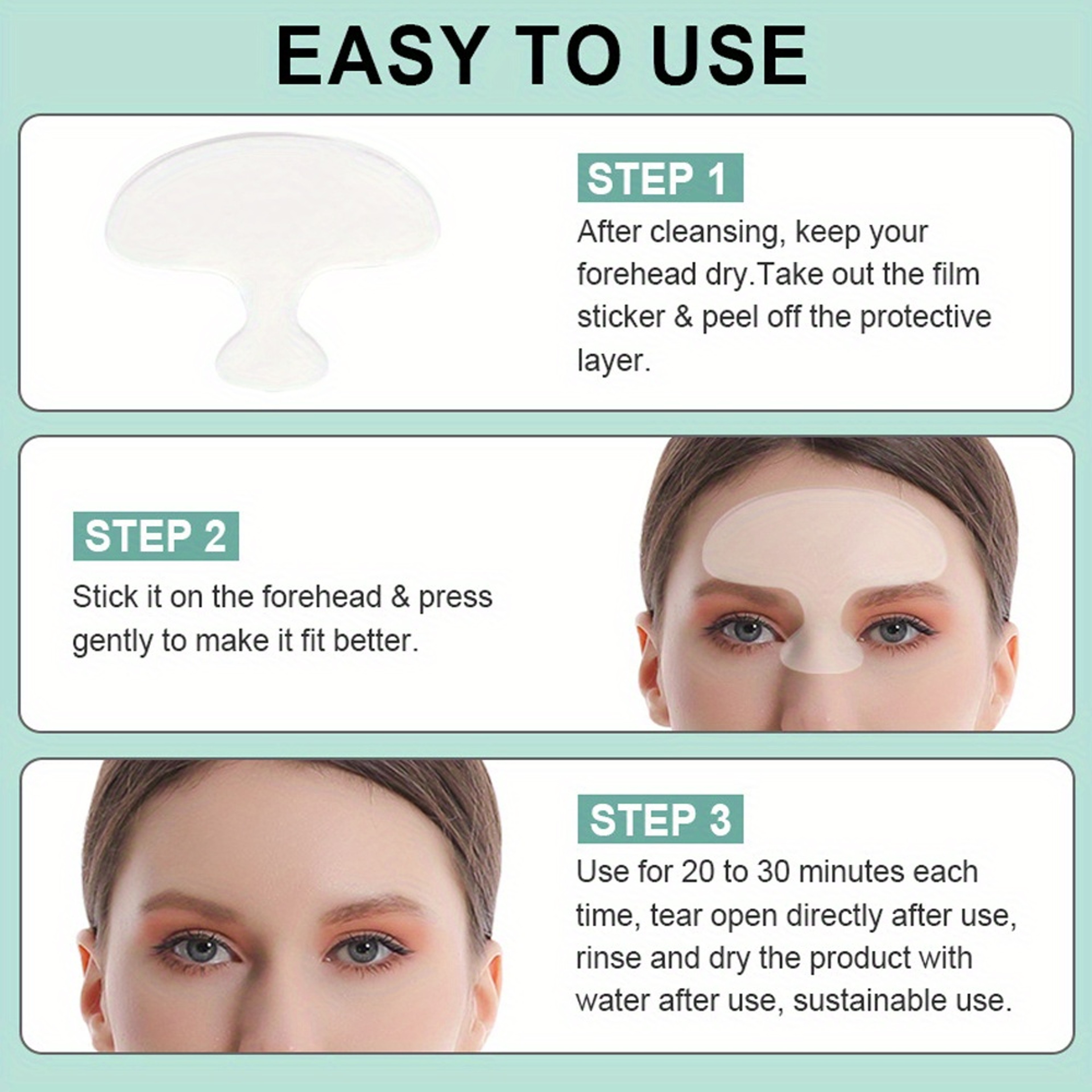 Reusable Silicone Wrinkle Patches For Face Forehead Under Eye Smile Lines Wrinkle Reduction For Wom 5