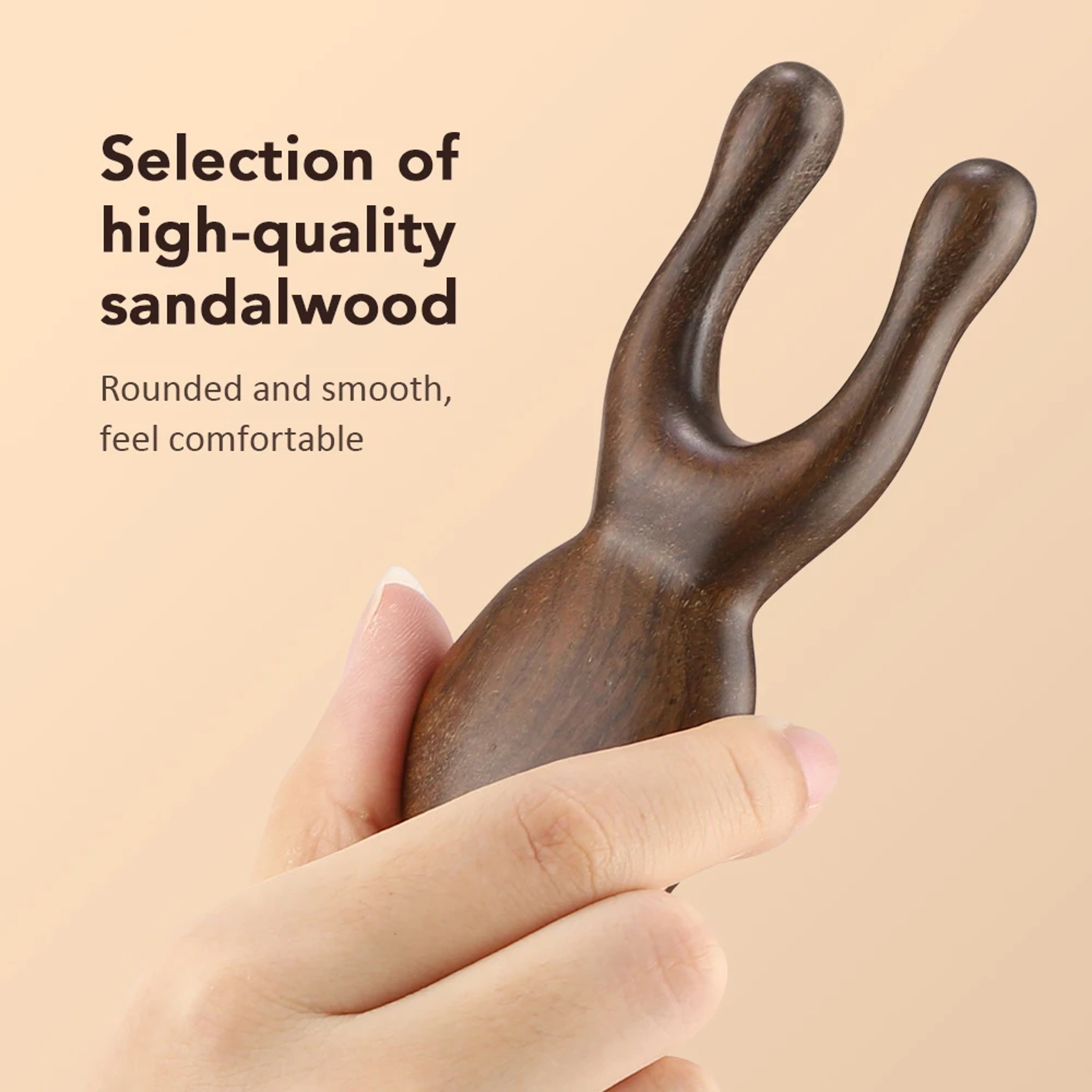 Sandalwood Gua Sha Head Massager Wooden Massage Tool For Face Eye Nose Wood Therapy Acupressure 1