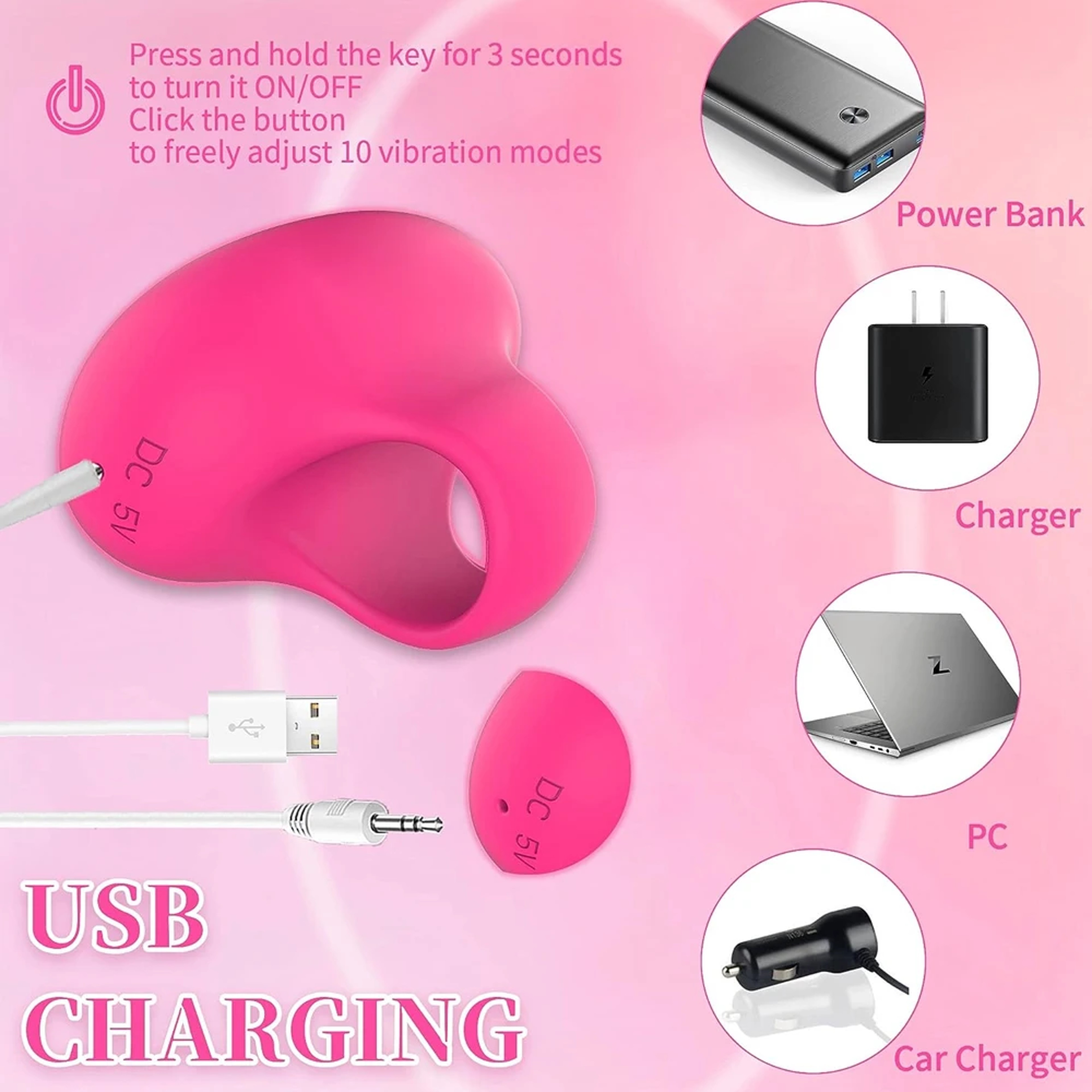 Portable USB Charging Waterproof Face Eyes Massager Pocket Mini Ring Face And Eye Massager For Faci 3