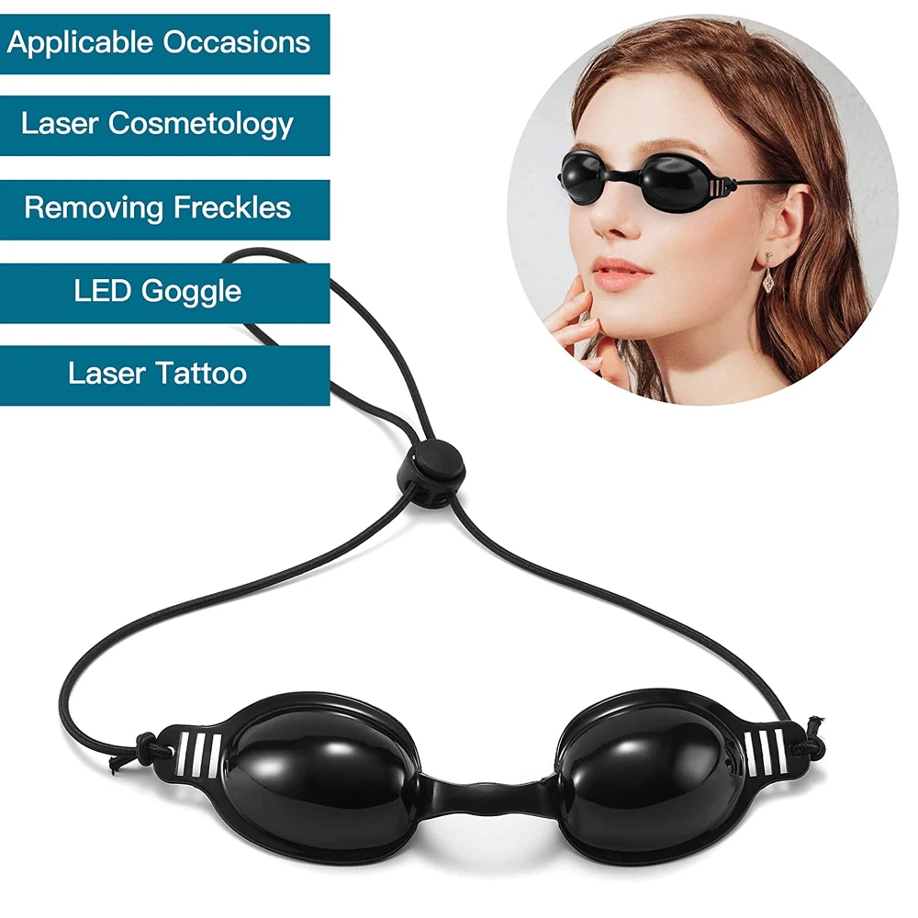 New Adjustable Full Shading Eyepatch Glasses Laser Safety Goggles For Tattoo Photon Treatments 1