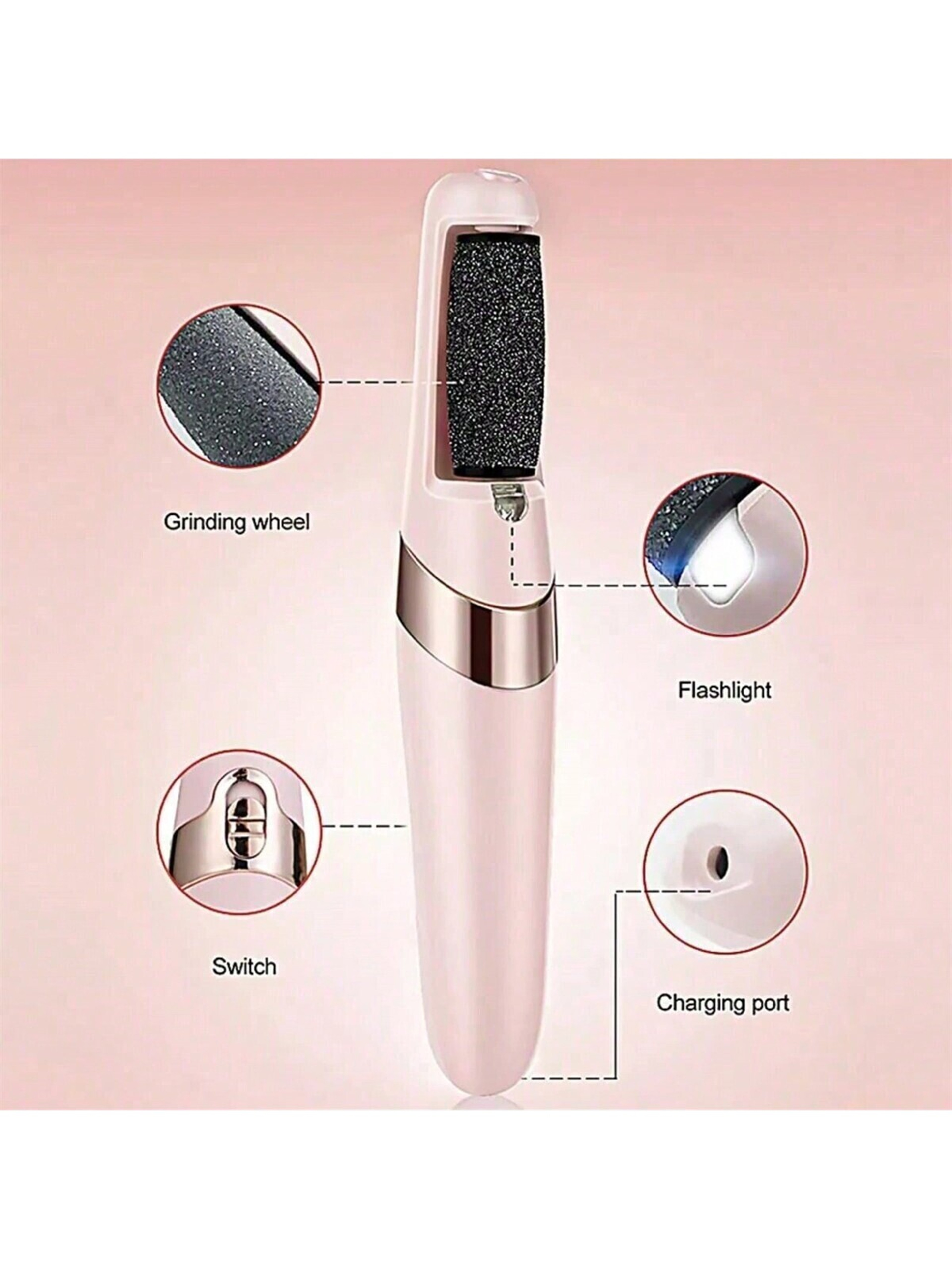 Pink Electric Foot Grinder Electronic Tool File Healing Tissue Remover 1