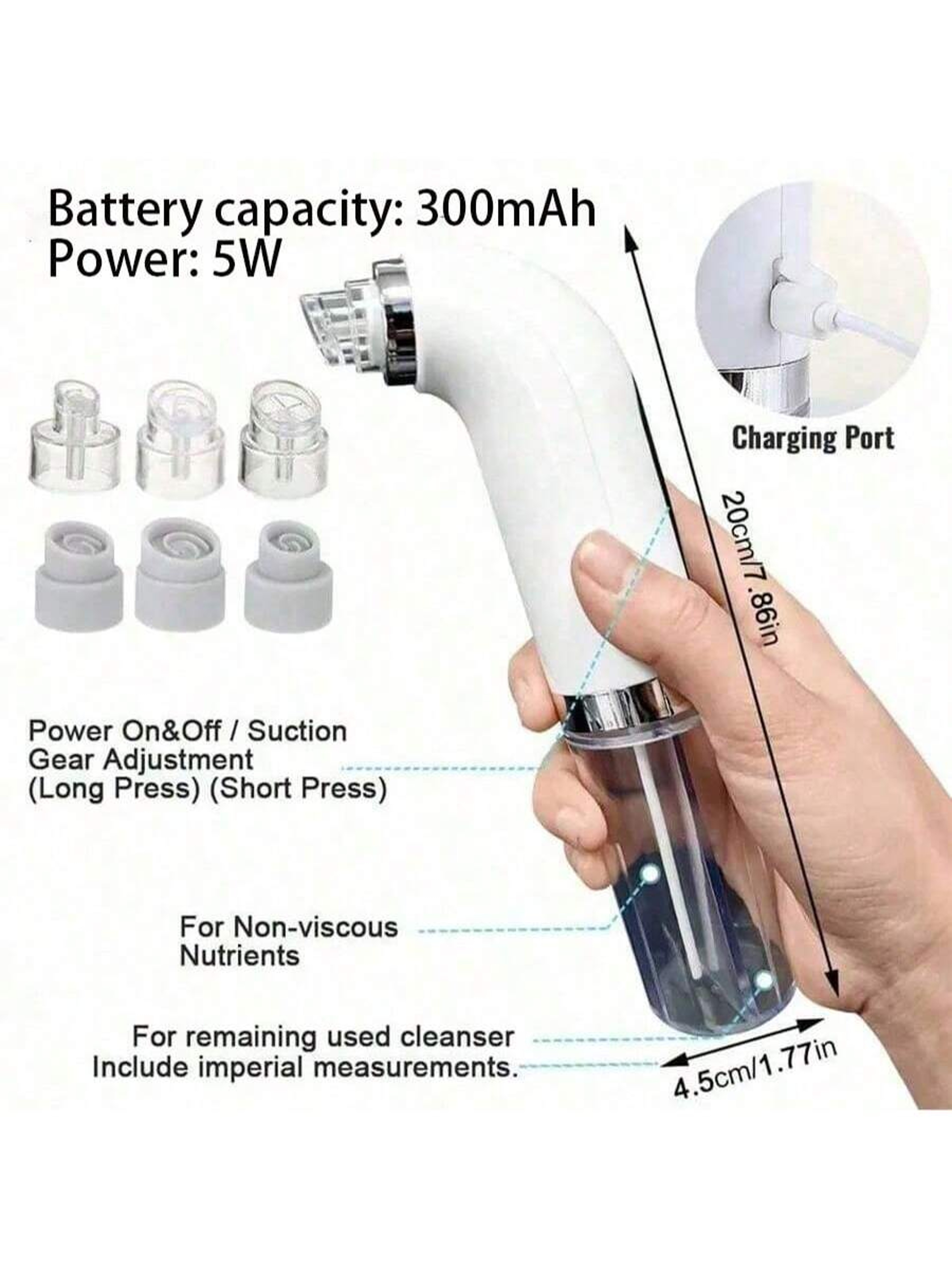 USB Charging Water Circulation Facial Cleaner Blackhead Remover 3