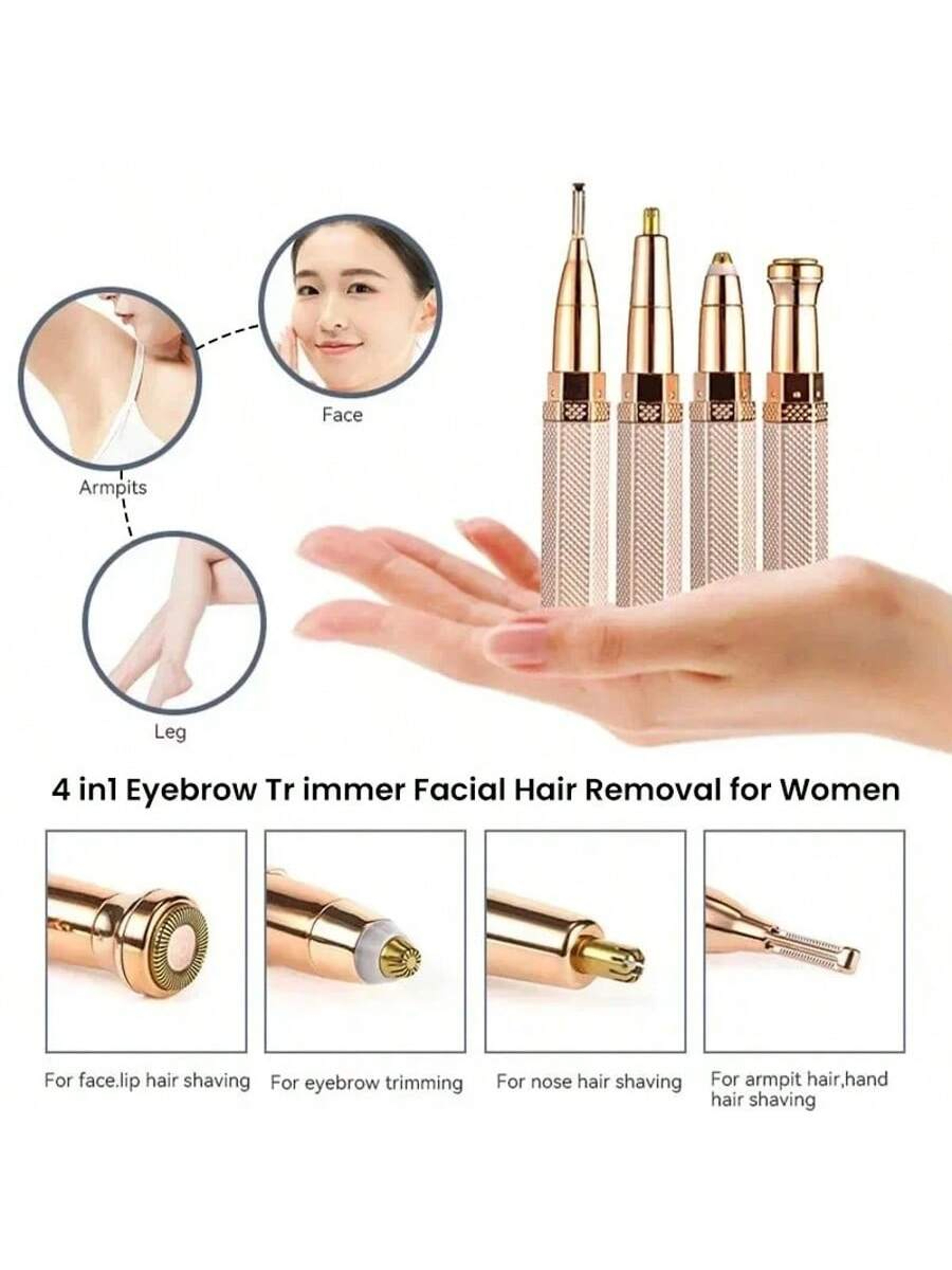 Painless Hair Remover Machine Electric Eyebrow Trimmer Facial Epilator 1