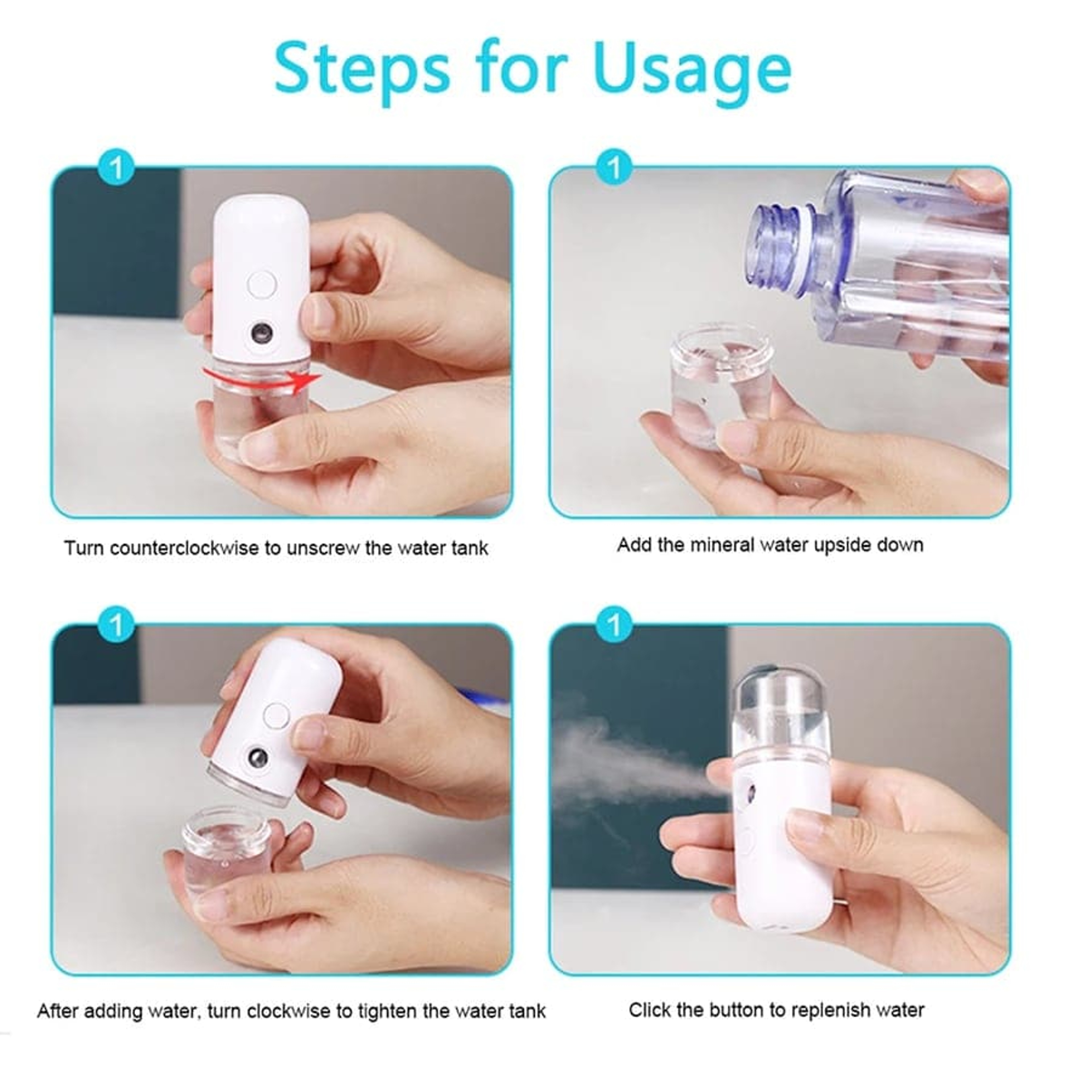 USB Humidifier Mini Facial Steamer Moisturizing Face Beauty Tool For Women 3