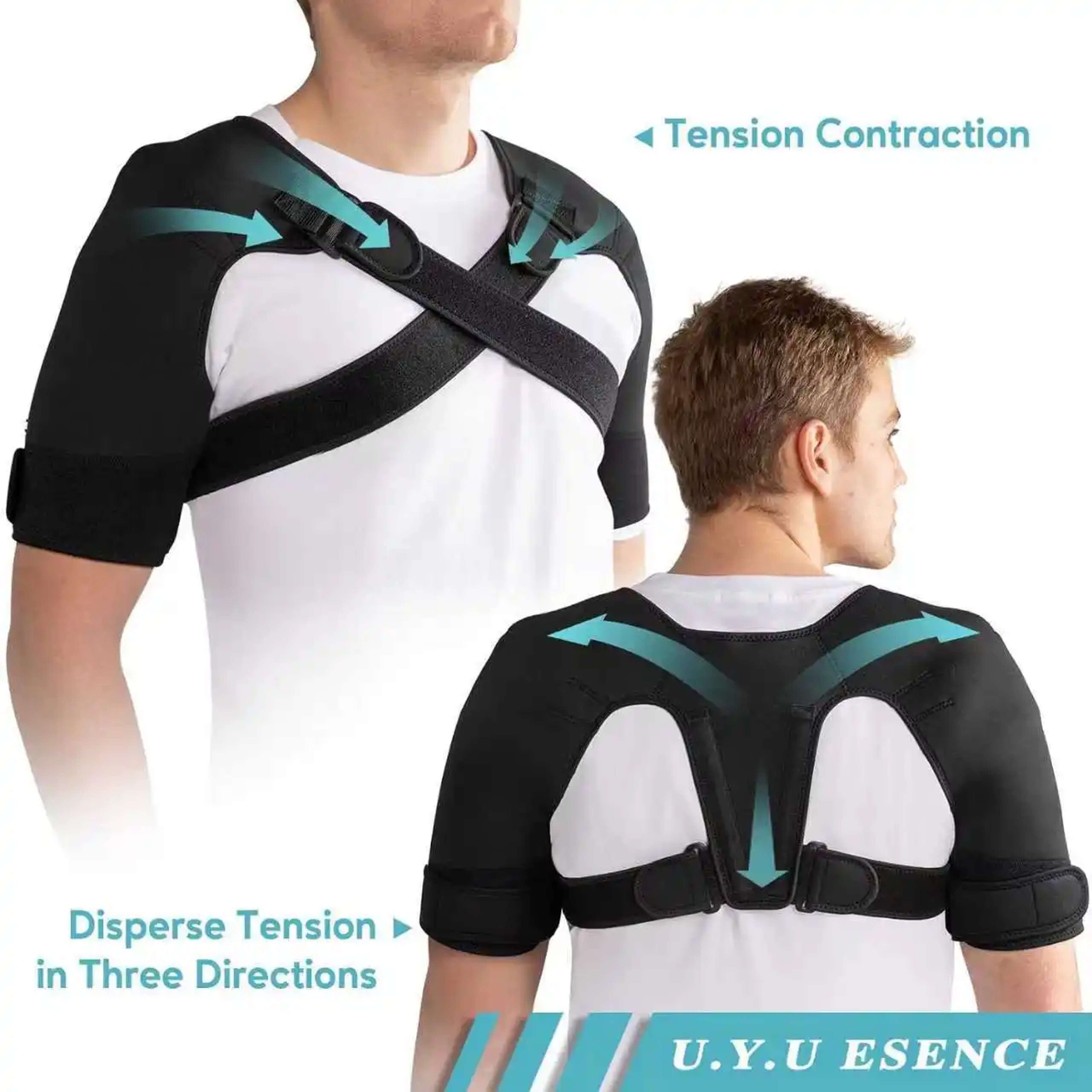Knit Cashmere Shoulder Compression Sleeve Wrap Double Shoulder Guard For Rotator Cuff Tendonitis Re