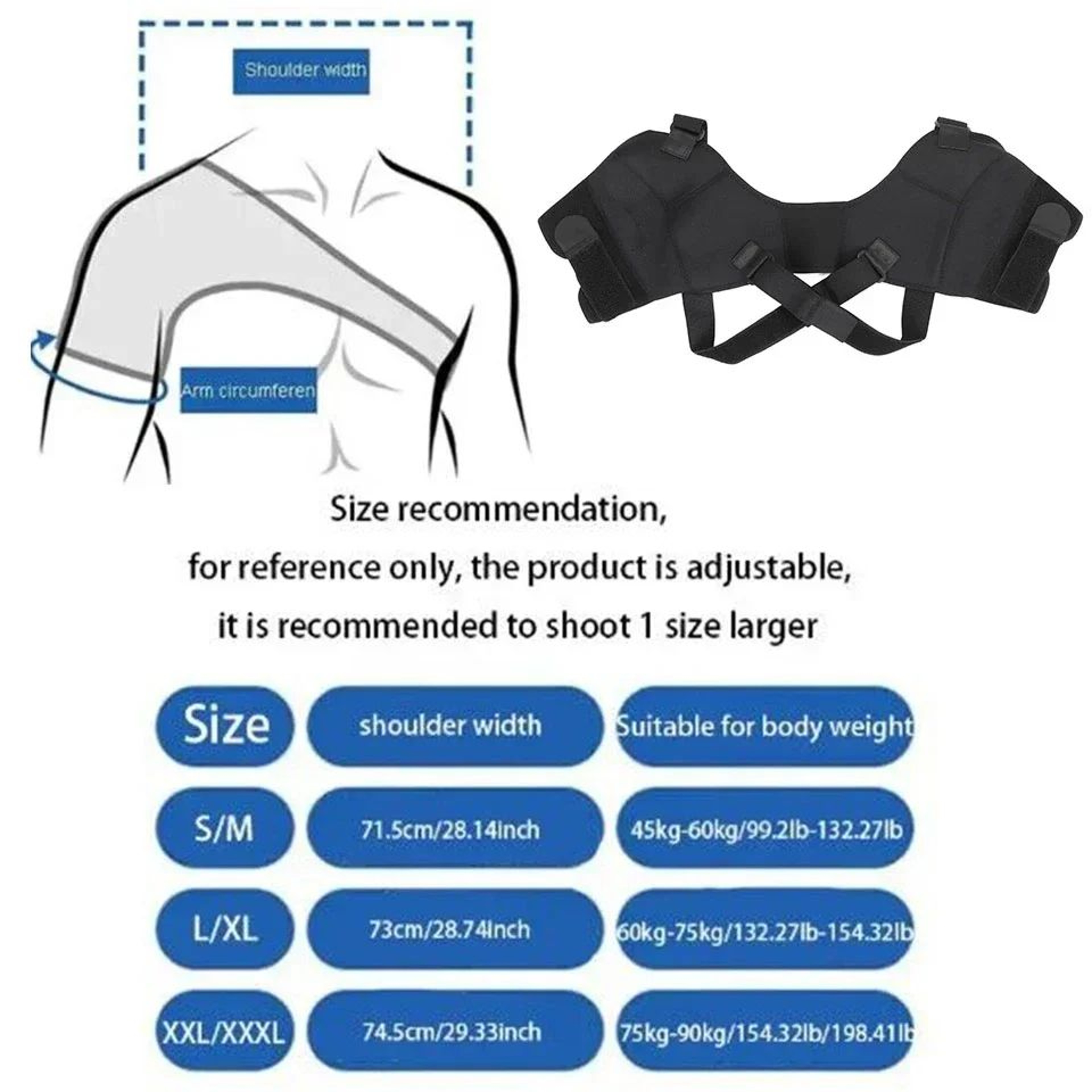 Knit Cashmere Shoulder Compression Sleeve Wrap Double Shoulder Guard For Rotator Cuff Tendonitis Re
