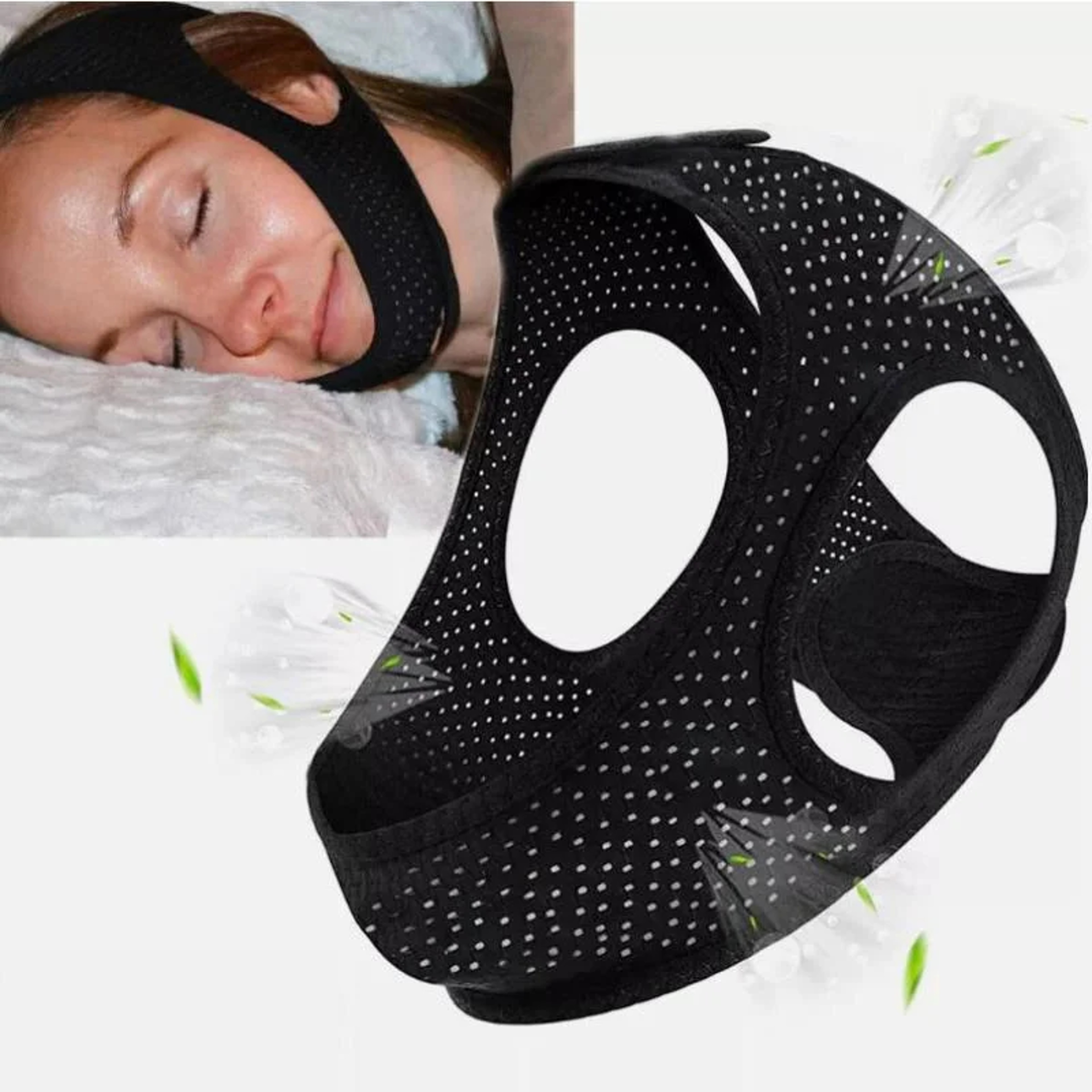 Lower Jaw Face Lifting Protection Belt Anti Snoring Device Breathable Chin Rest 3