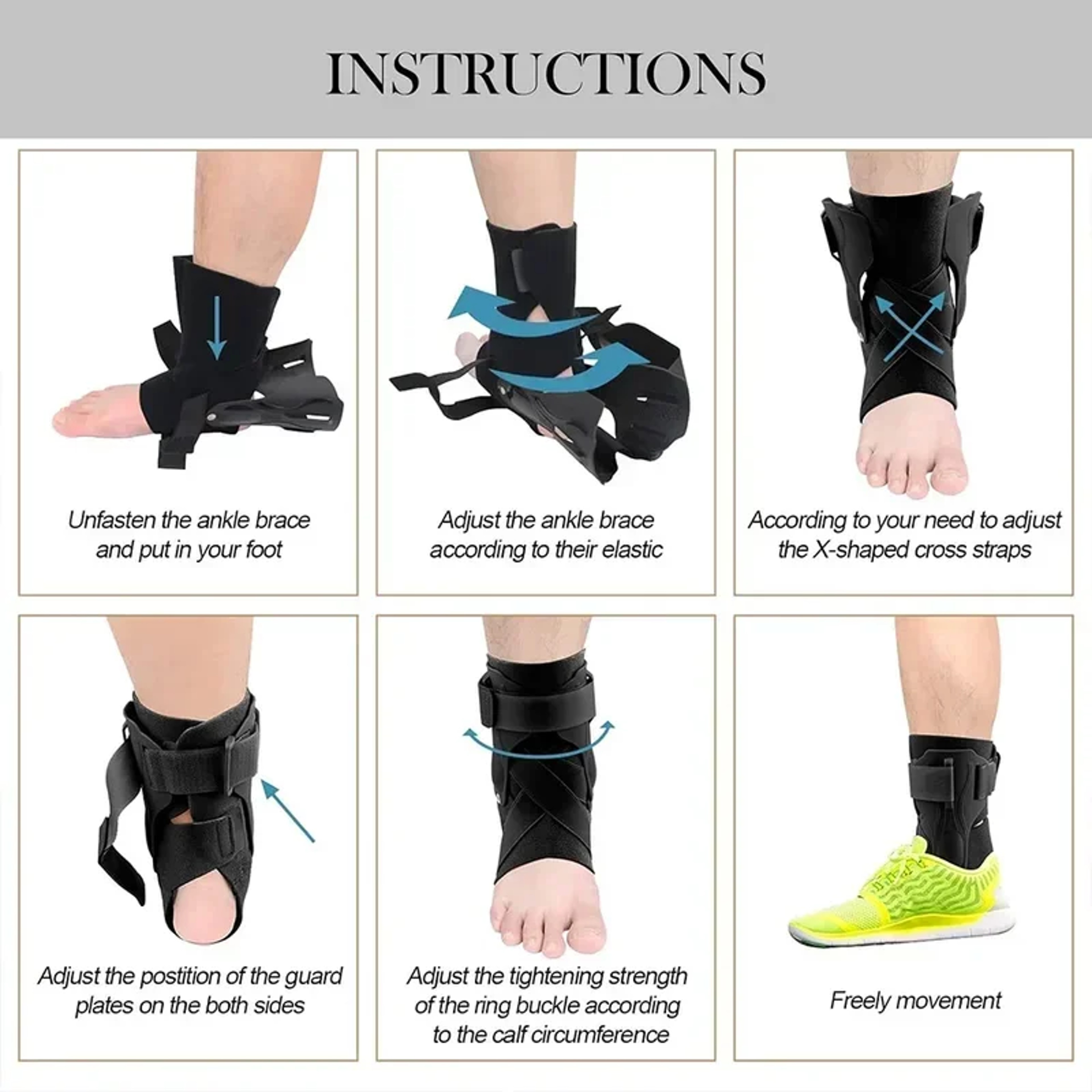 Ankle Splint Stabilizer With Side Stabilizers For Sprained Ankle Ankle Brace Support For Tendonitis 2