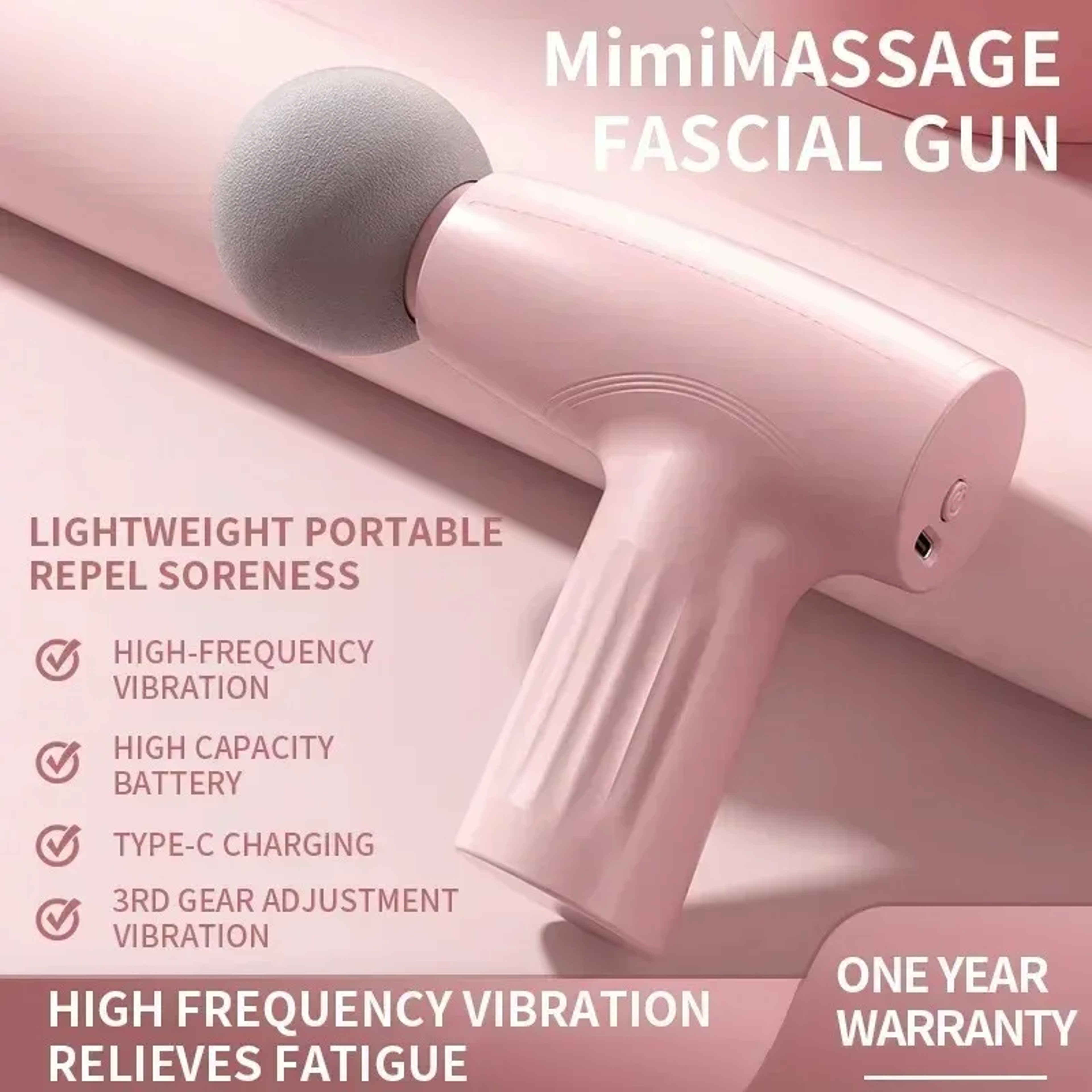 Mini Handheld Deep Tissue Massager Portable Fascia Gun With MultiStage Vibration For Muscle Relaxat 4