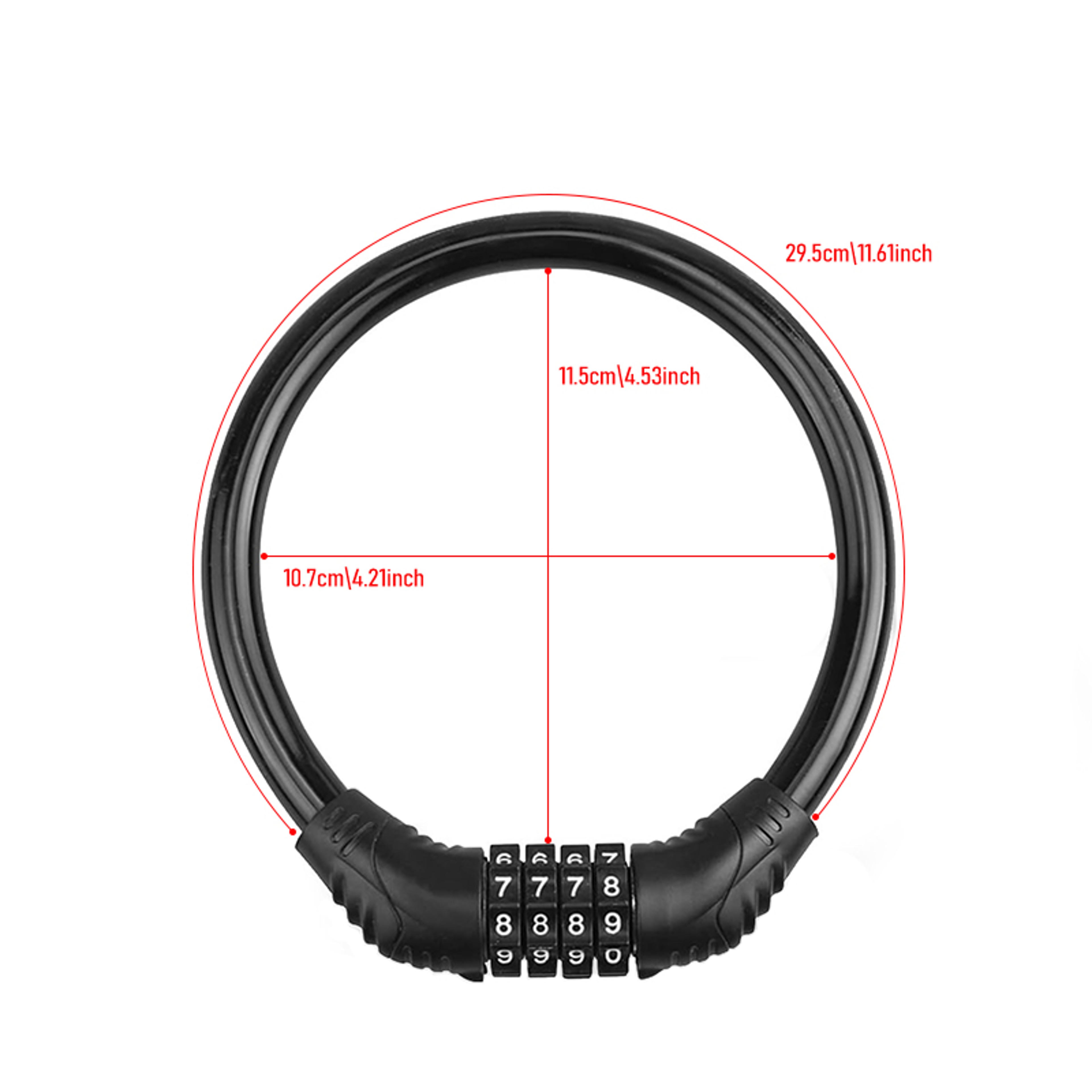Reinforced Steel Cable Bike Lock 4Digit HighSecurity Combination For Bikes  Scooters 5