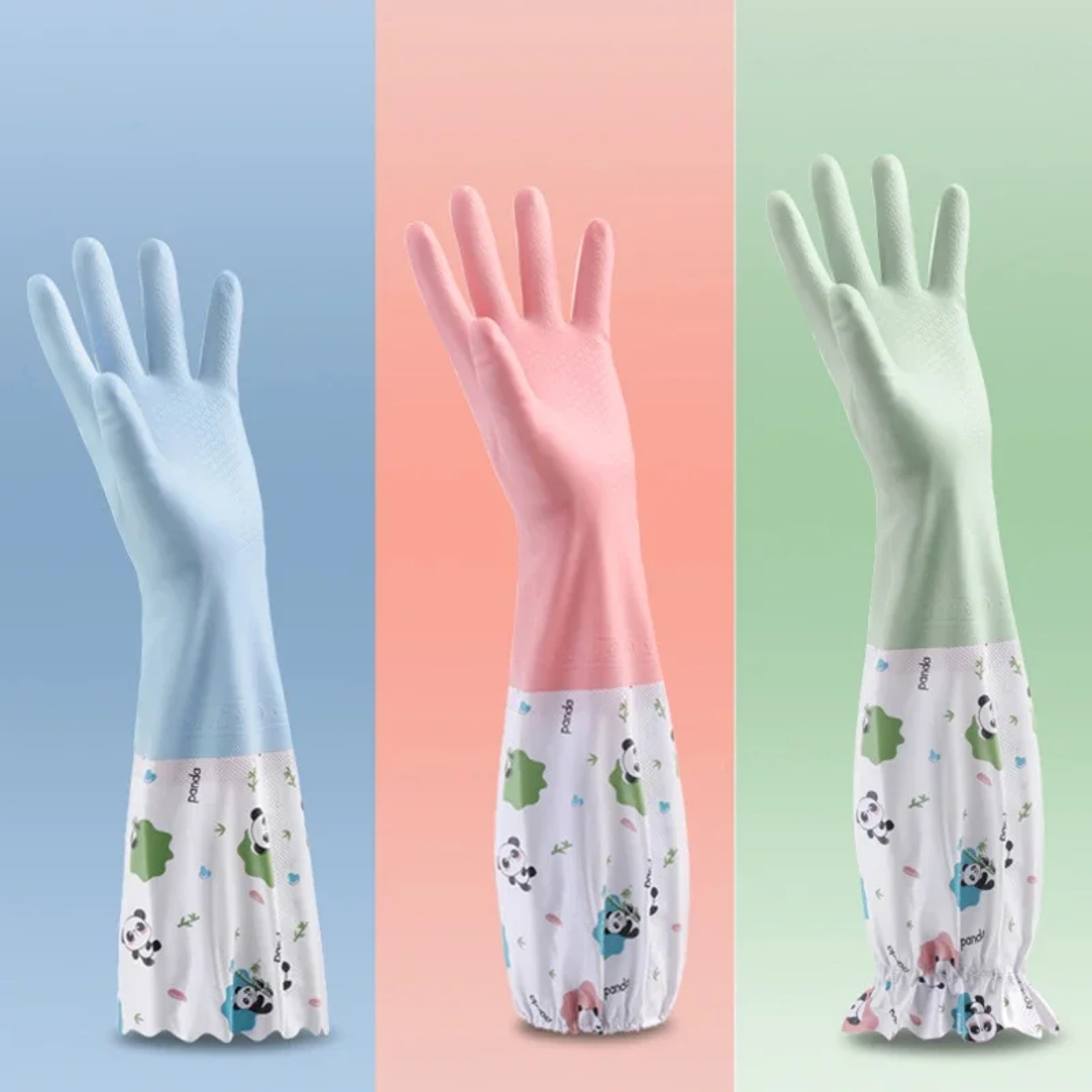 Durable Waterproof Rubber Gloves For Women Extended Kitchen Gloves For Dishwashing Cleaning  Househ 0