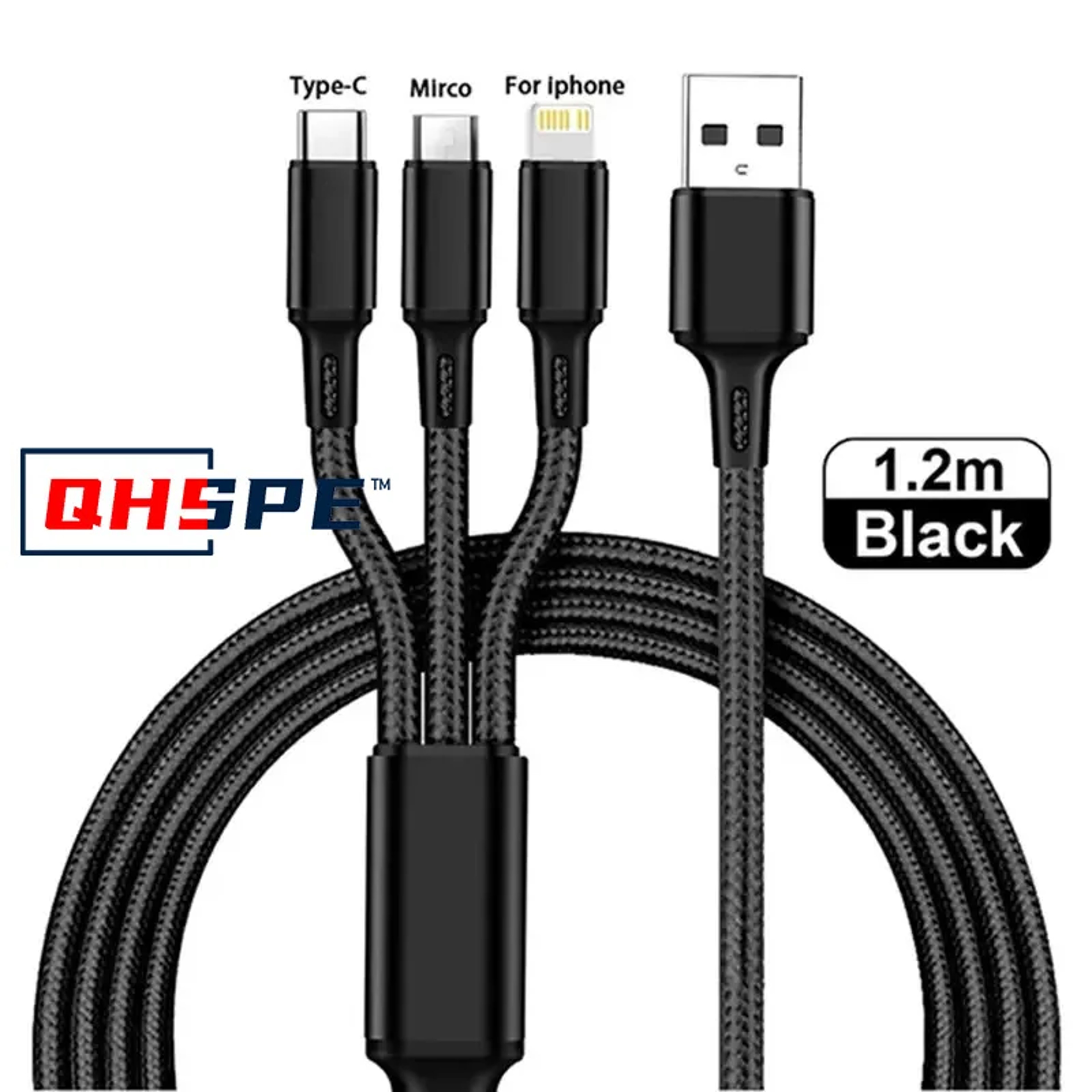 Fast Charging USB Cable Multi Port Micro USB Type C Cord For IPhone Samsung Xiaomi Universal Charge 7