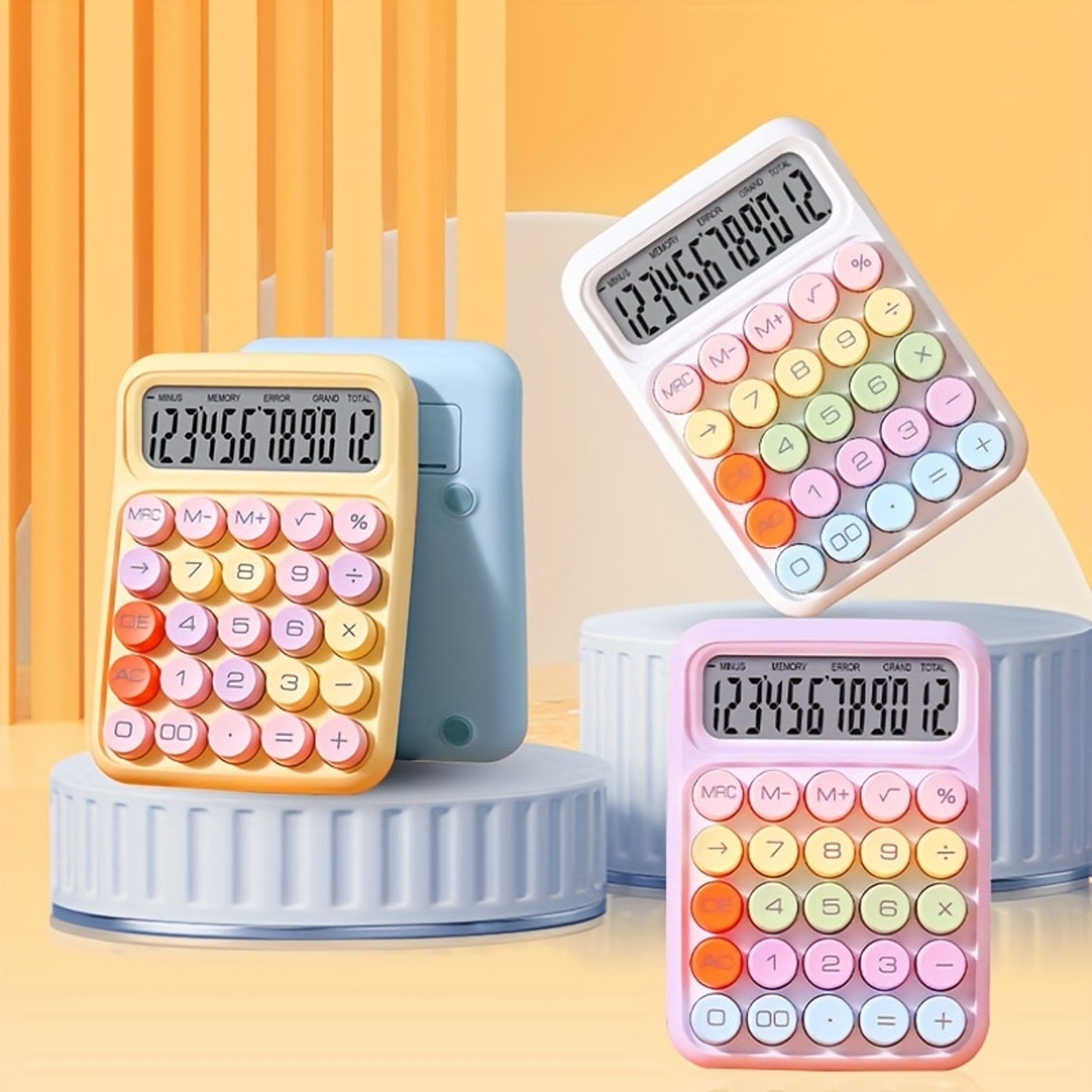 Cute Candy Color Mechanical Calculator, Keyboard Calculator Office 12-digit Model – view 6