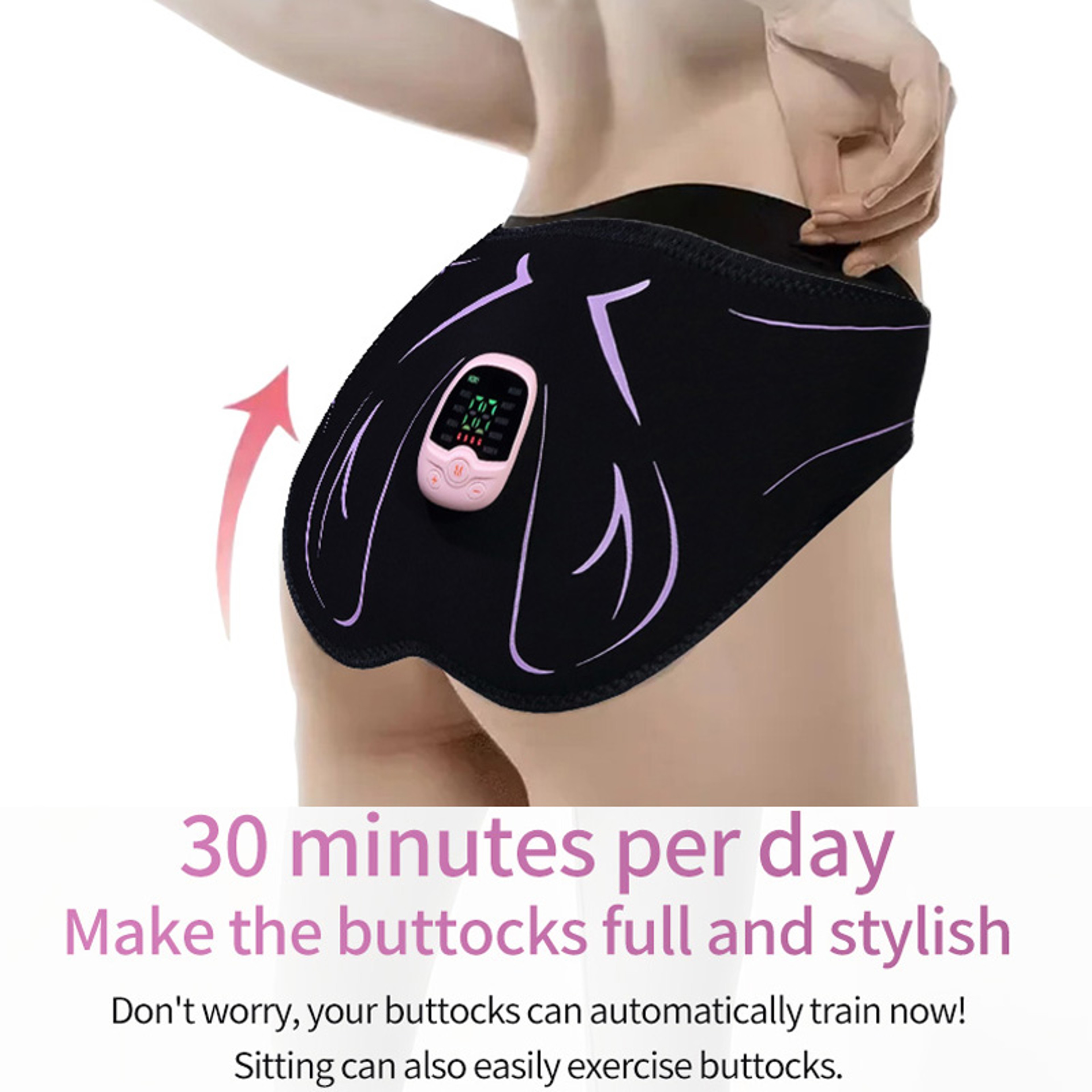 USB Rechargeable Buttocks Lifting Muscle Toner, Electric Hips Trainer EMS Butt Muscle Stimulator – view 5