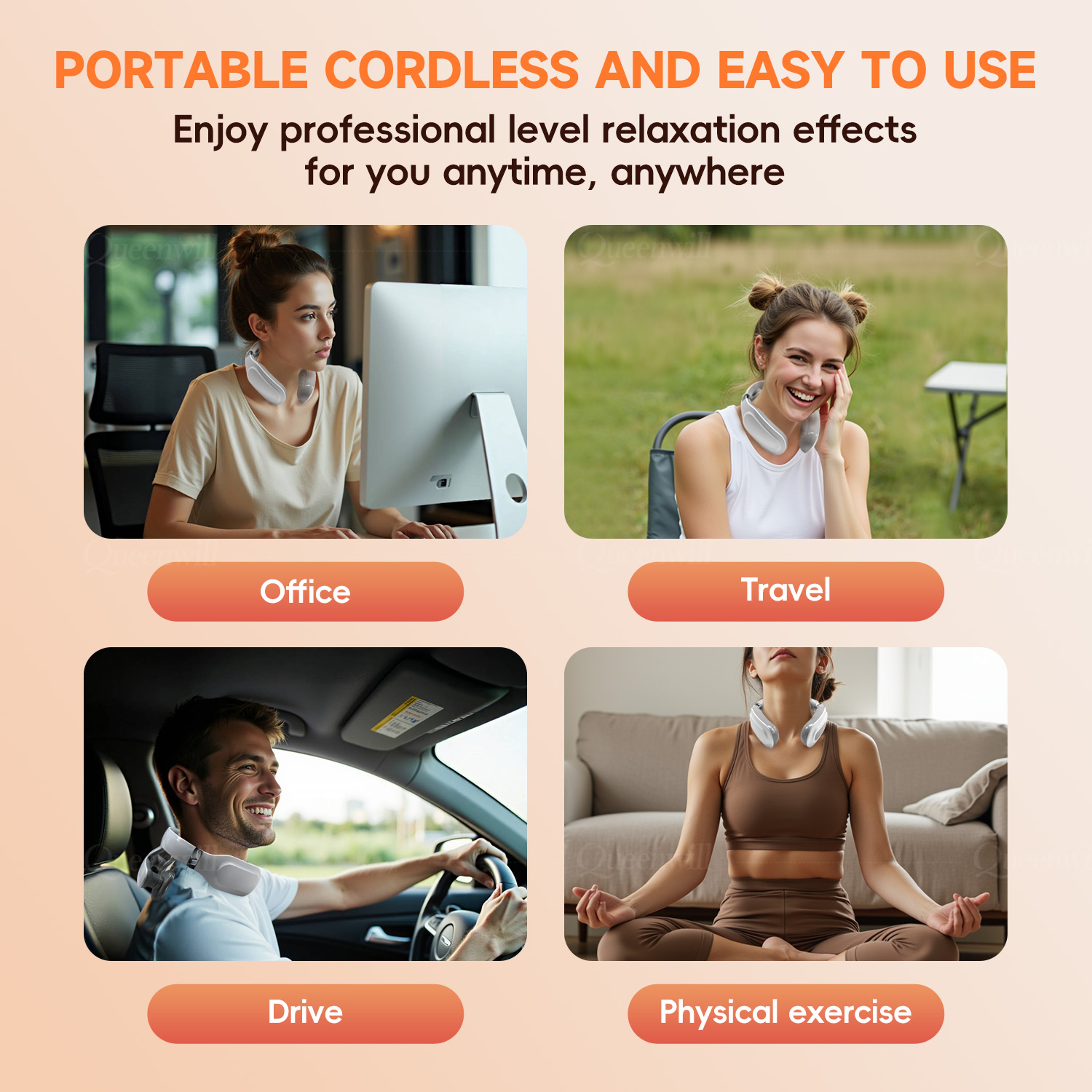 Portable Smart Neck and Shoulder Massager, 6 Modes, 16 Levels, USB Rechargeable, Ideal Gift for Men & Women – view 6