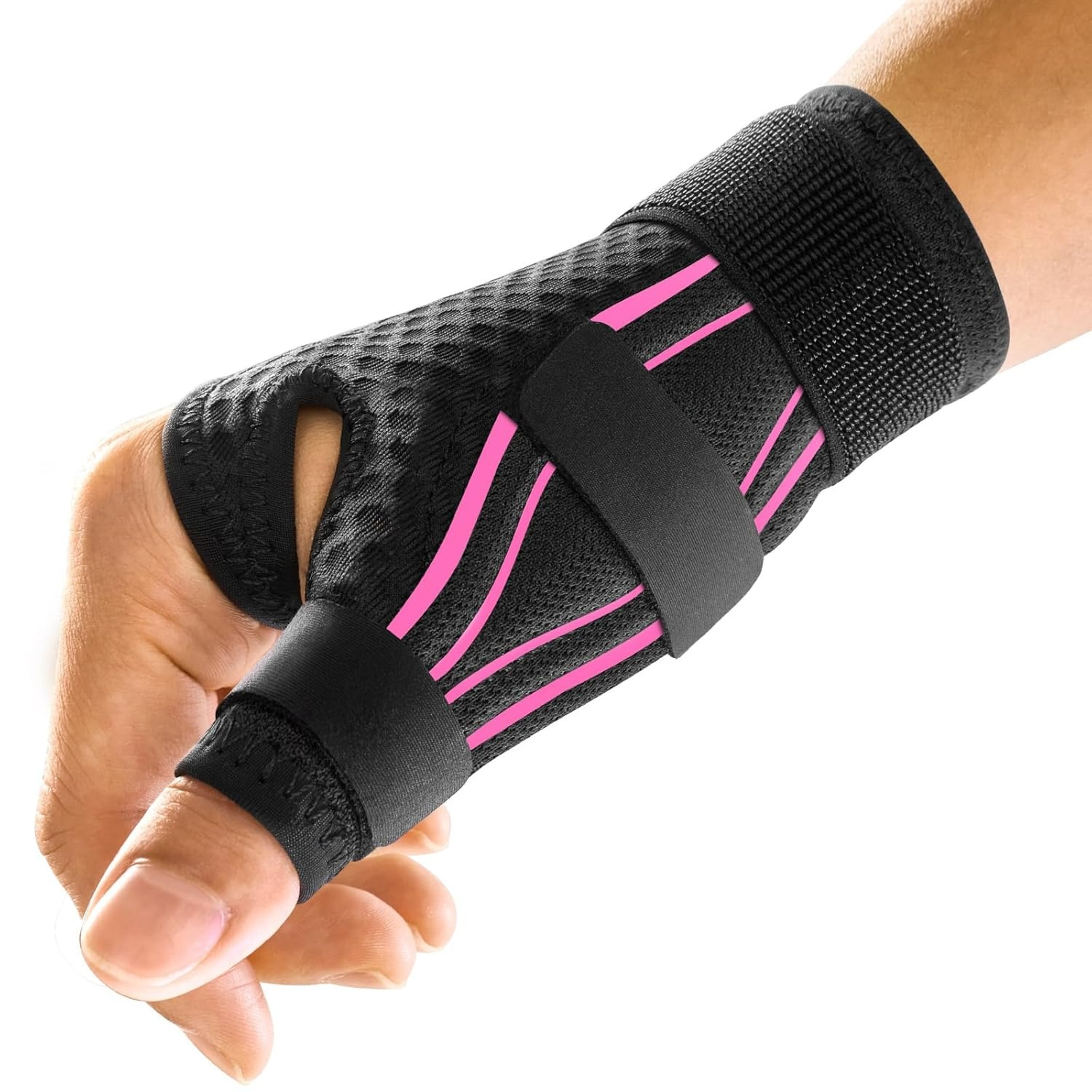 Breathable Adjustable Wrist Splint Brace with Adhesive Strips, Comfortable Support for Sports Use – view 8