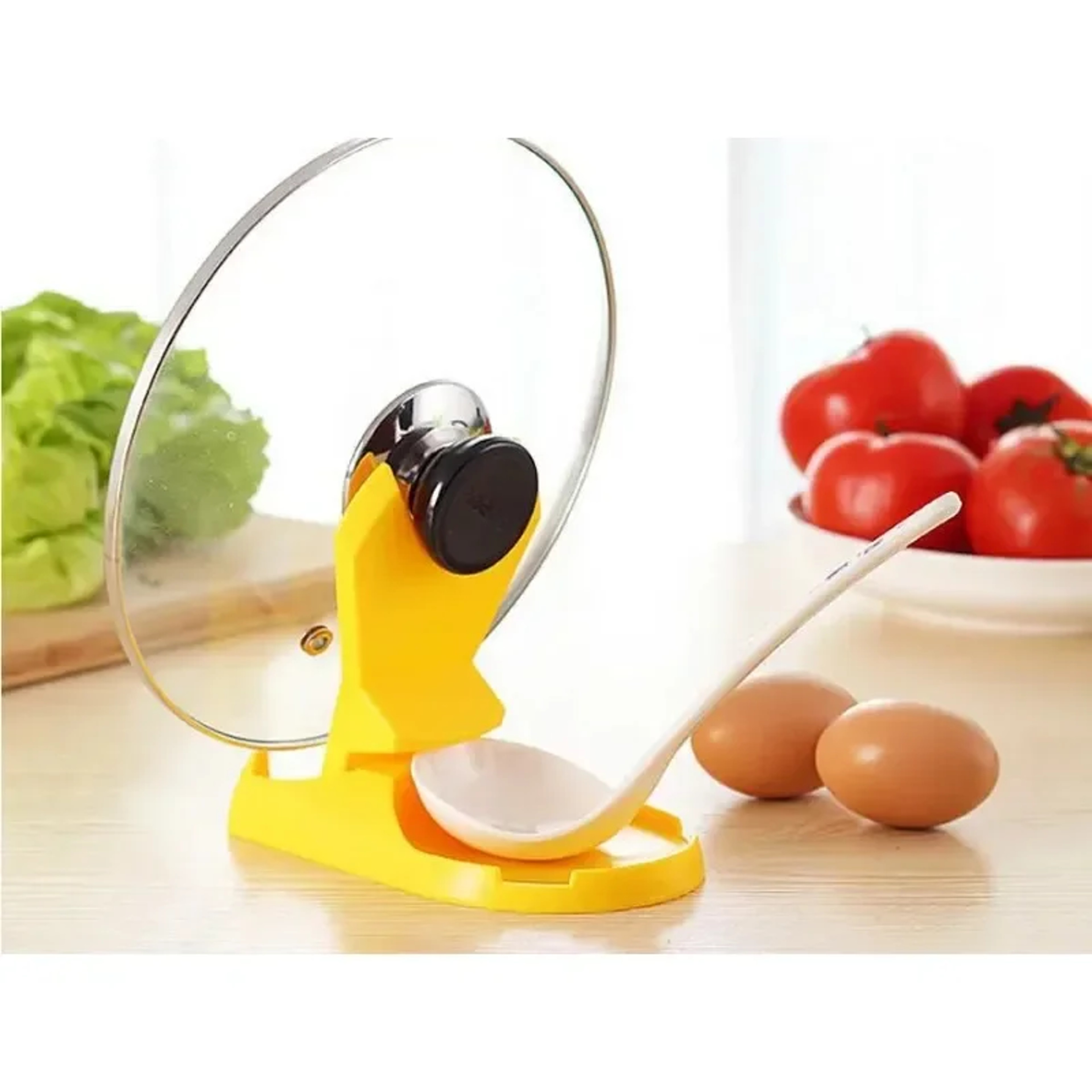 Pan Cover Lid Shell Stand Shelf Holder Plastic Pot And Spoon Stand – view 1