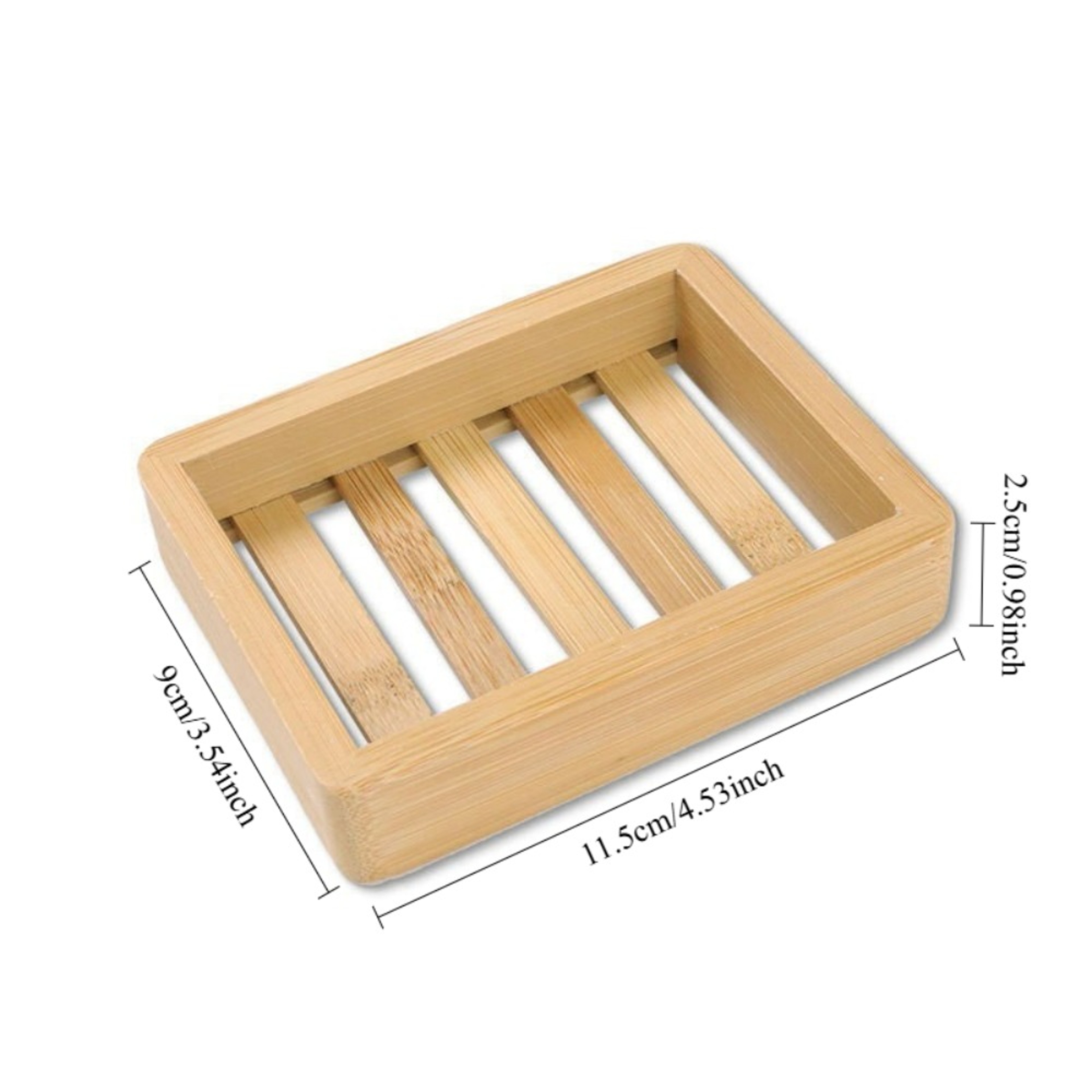 Wooden Soap Dish With Drainage MultiFunctional Bamboo Soap Holder For Bathroom 4