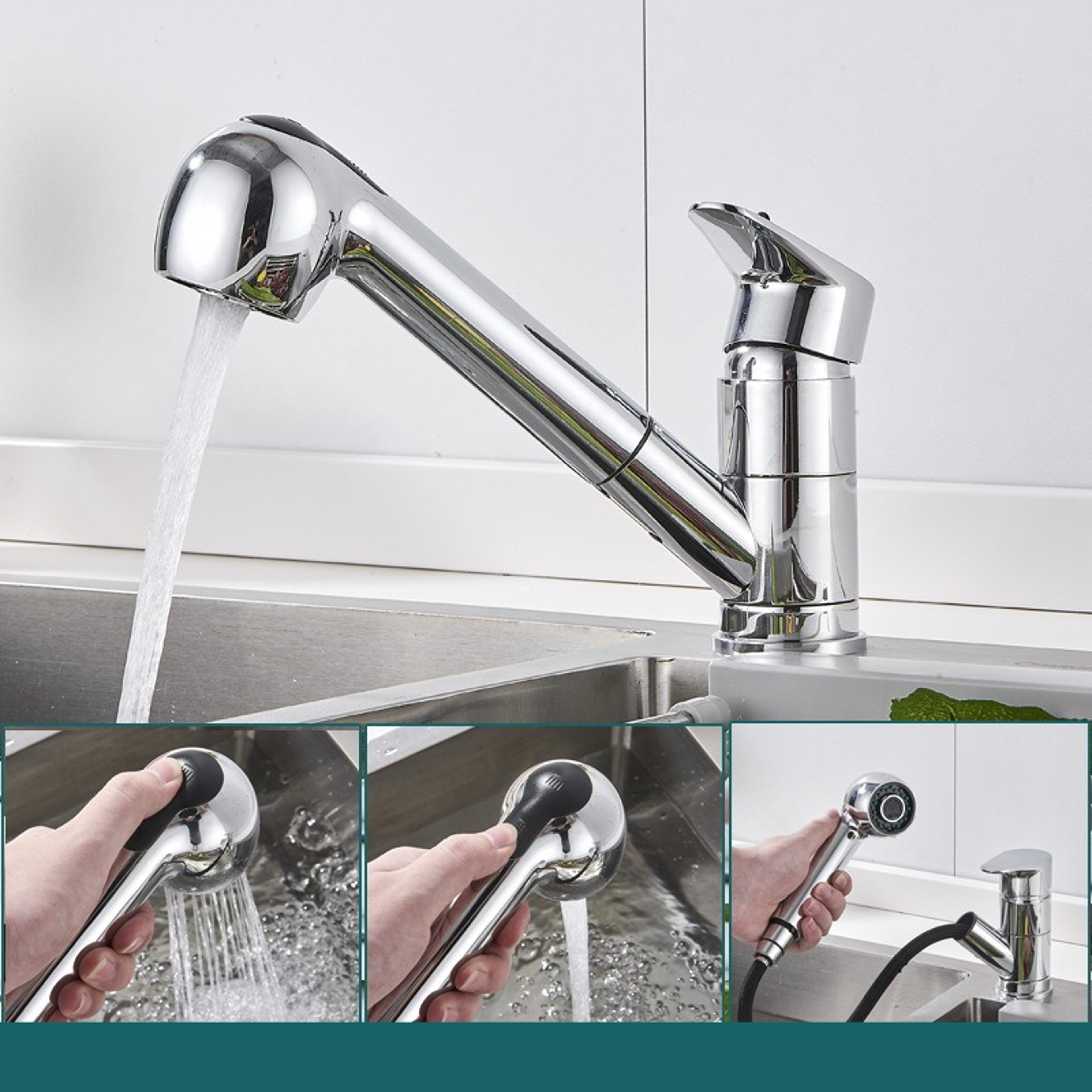 High Pressure Clean Spray Adjustable Water Saving Salon Shampoo Bed, Shower Head for Home Bathroom Sink Mixer – view 2