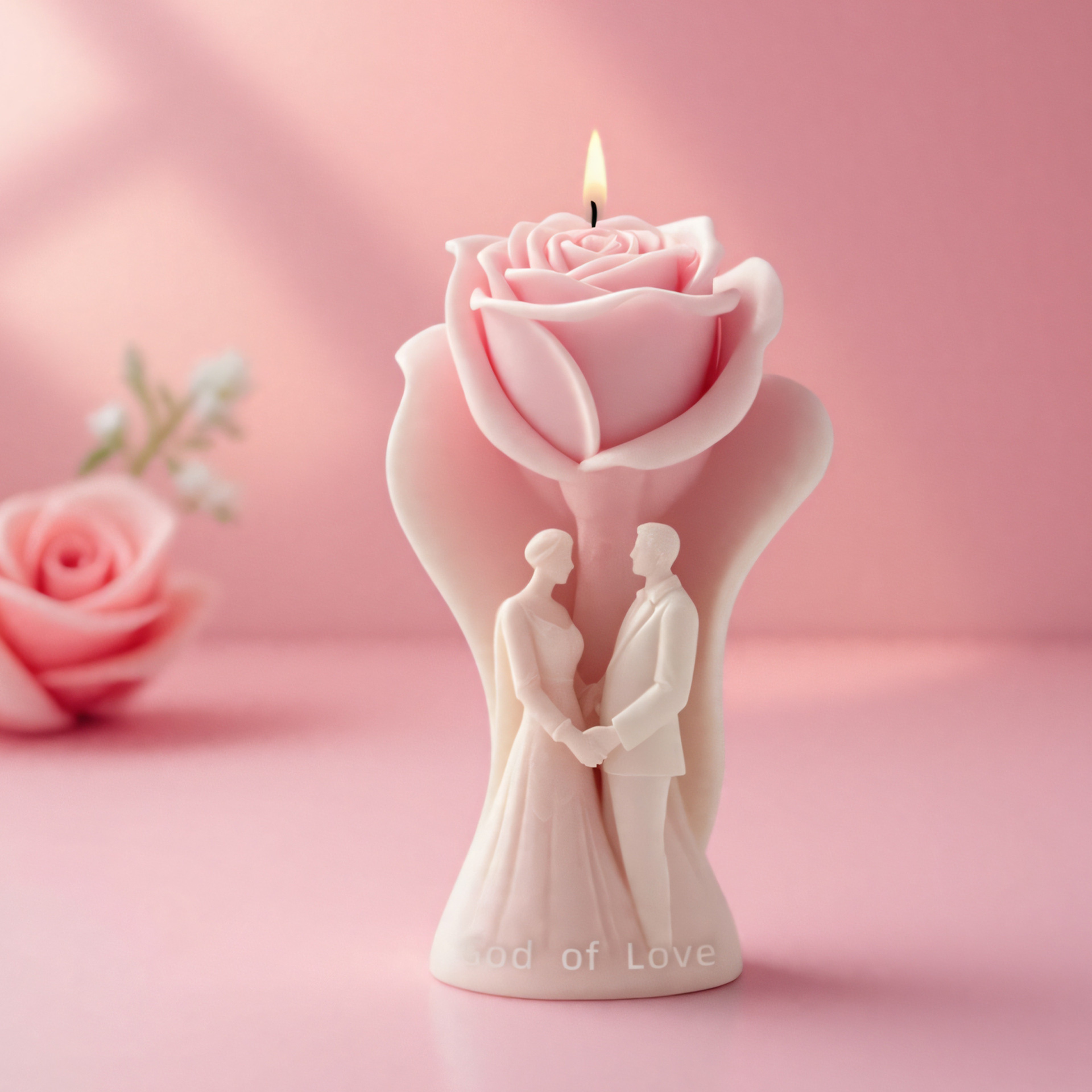 DIY Aromatherapy Soap Candle Rose Couple Silicone Mold For Wedding Valentines Day Craft 2