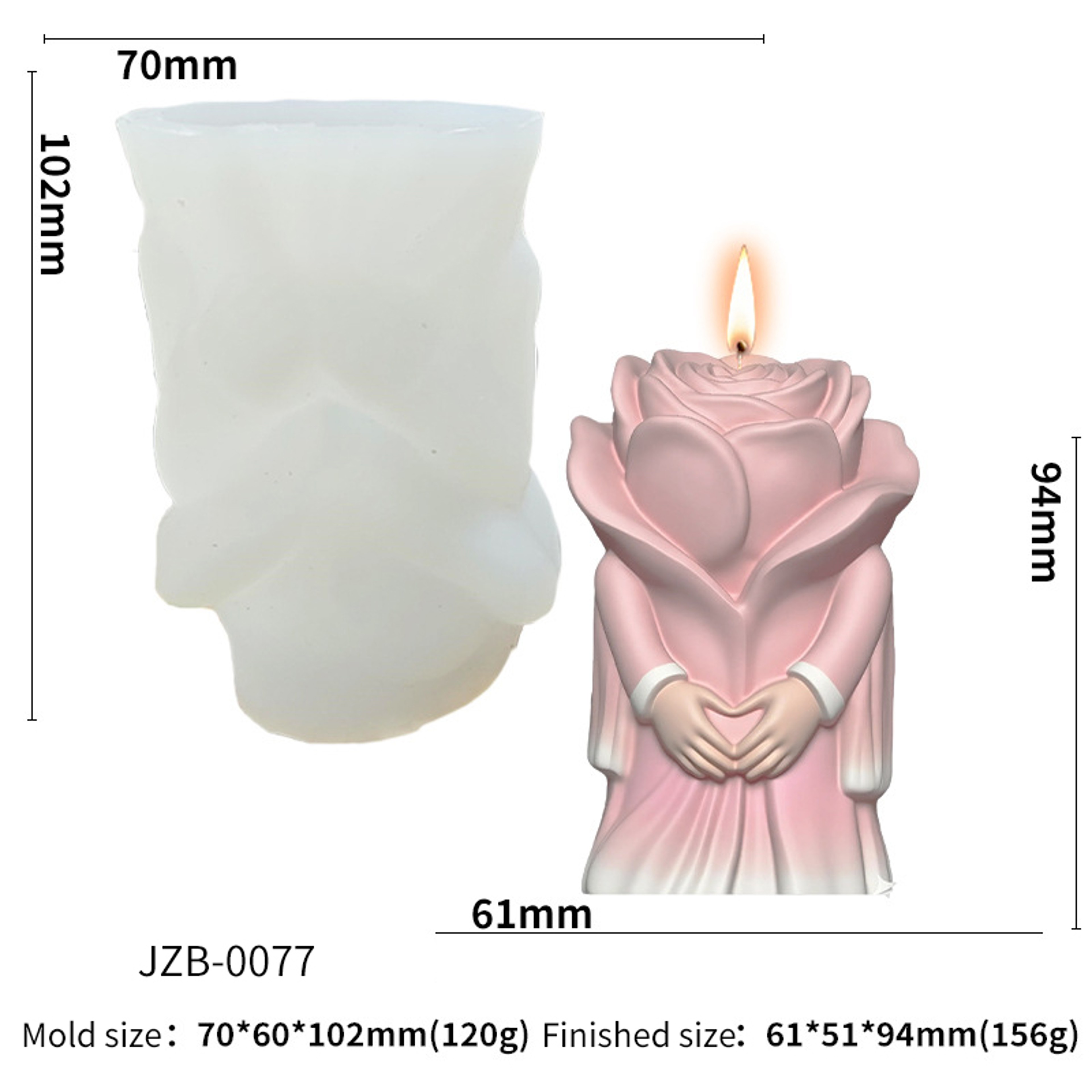 DIY Aromatherapy Soap Candle Rose Couple Silicone Mold For Wedding Valentines Day Craft 5