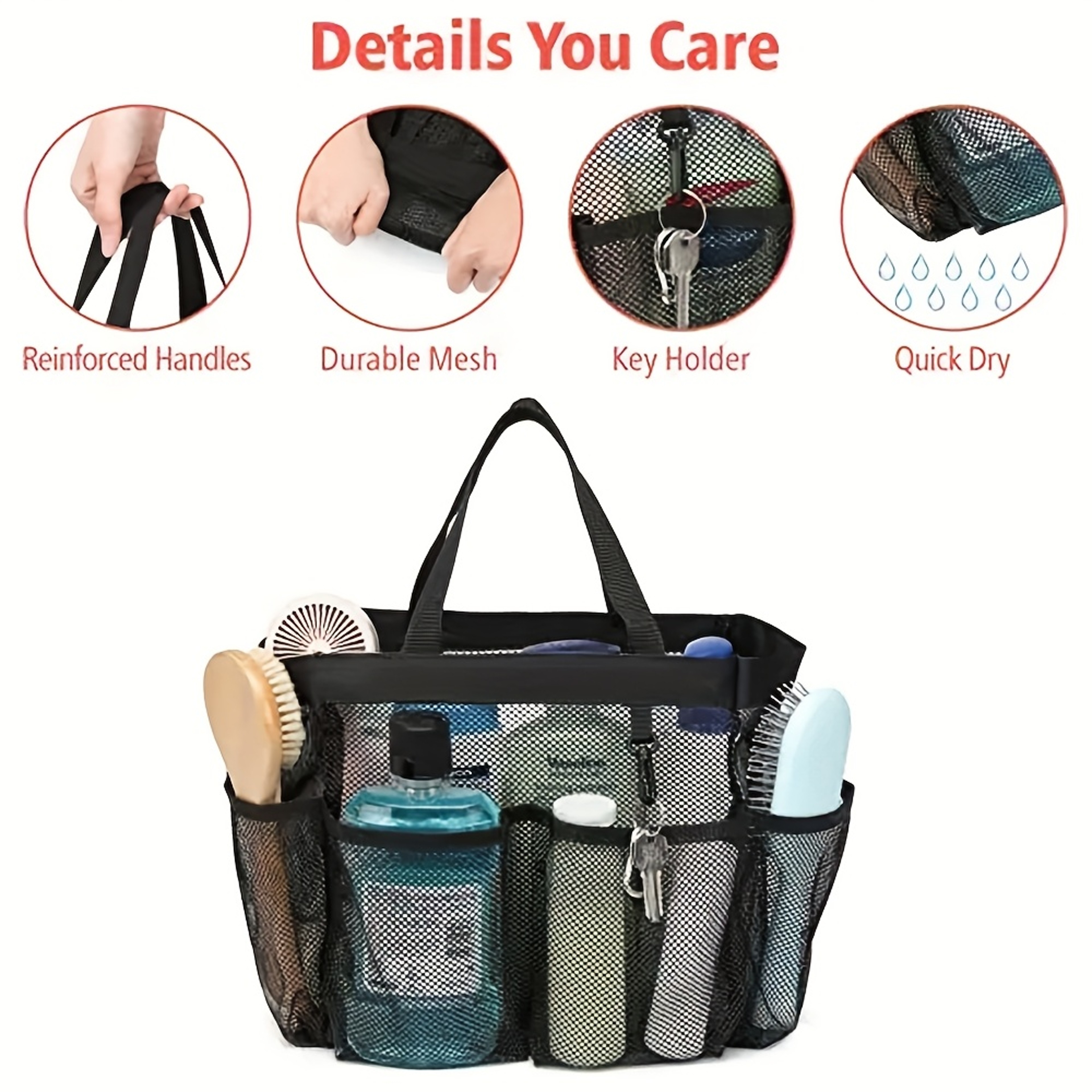 Multipurpose Clear Mesh Waterproof Pouch, Essentials Organizer for Gym Bags, Beach Trips – view 6
