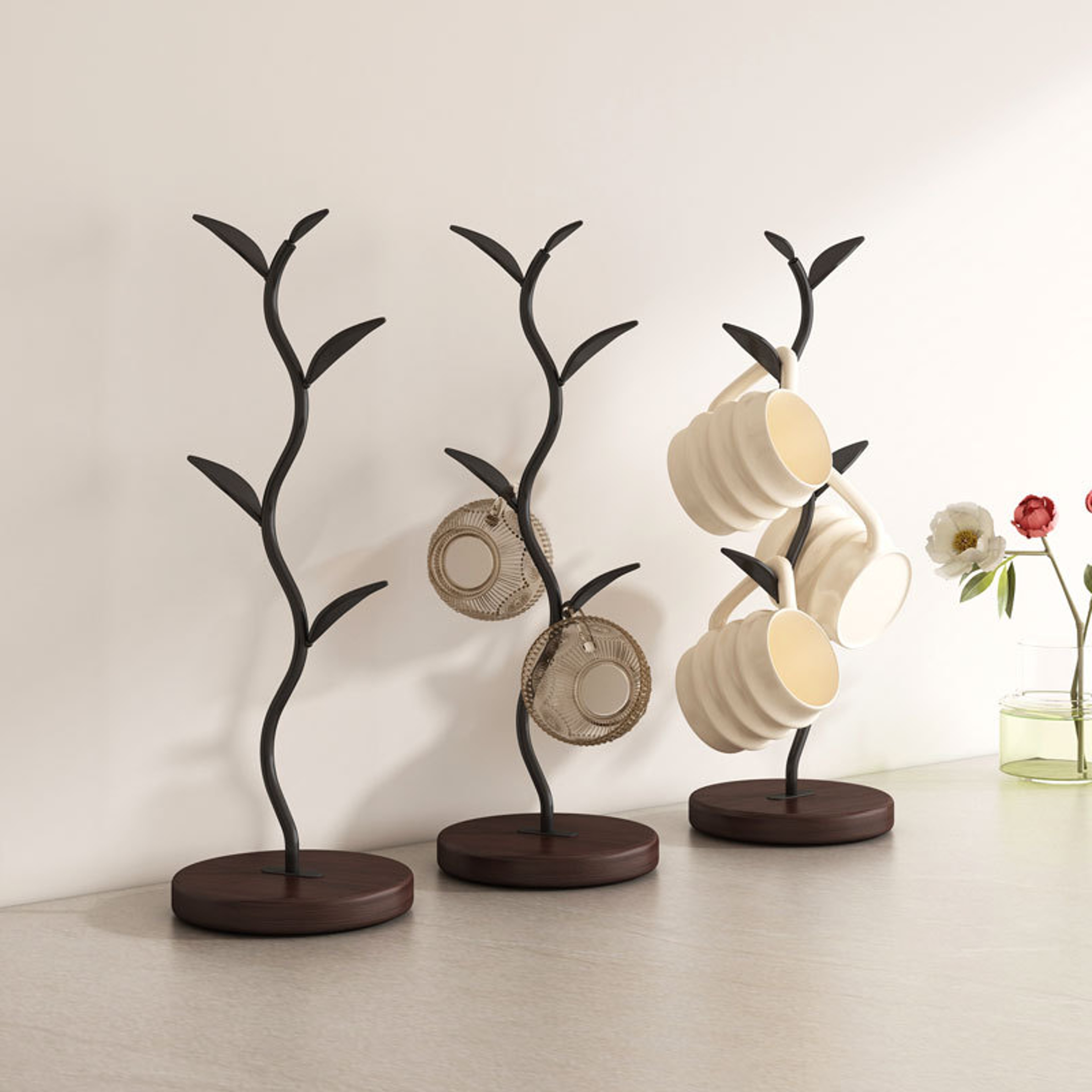 Decorative Cup Holder Shelf, Tree-shaped, Kitchen and Home Key Storage – view 2