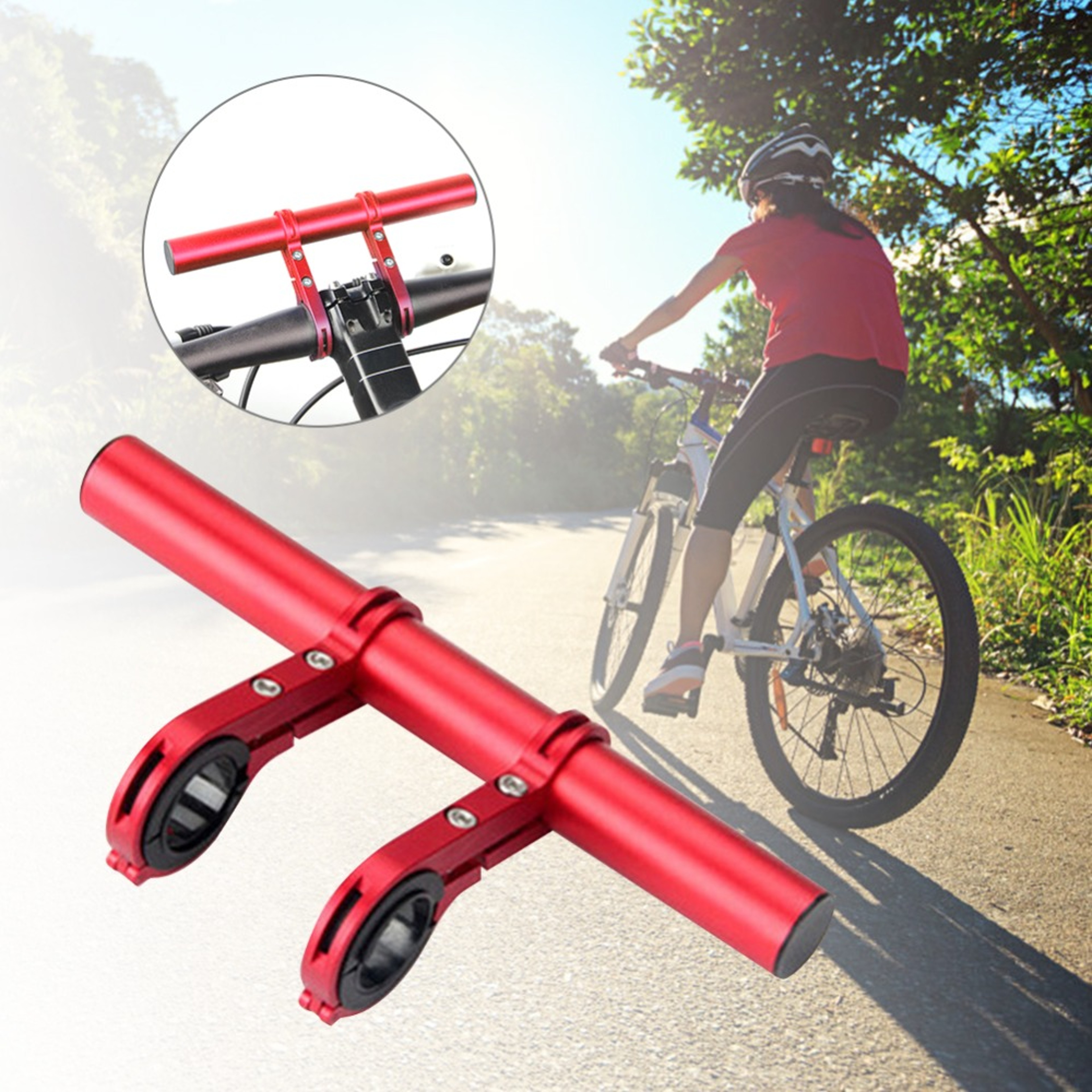 Multifunction Handlebar Extension Mount Aluminum Alloy Bicycle Handlebar Bracket Double Clamp 0