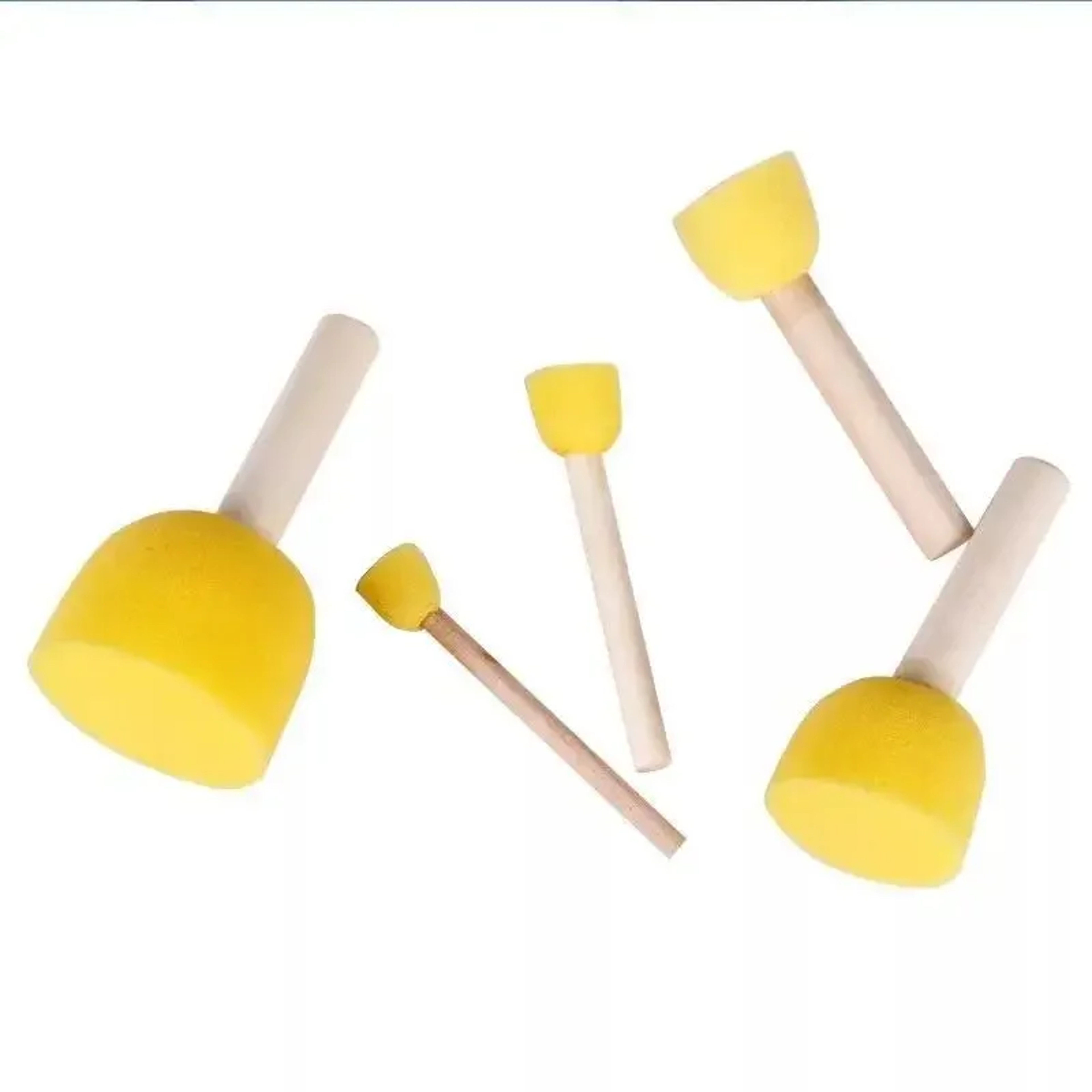 Wooden Handle Sponge Brushes, Round Sponges for Children Drawing, Pottery Sculpture Modeling Tool – view 3