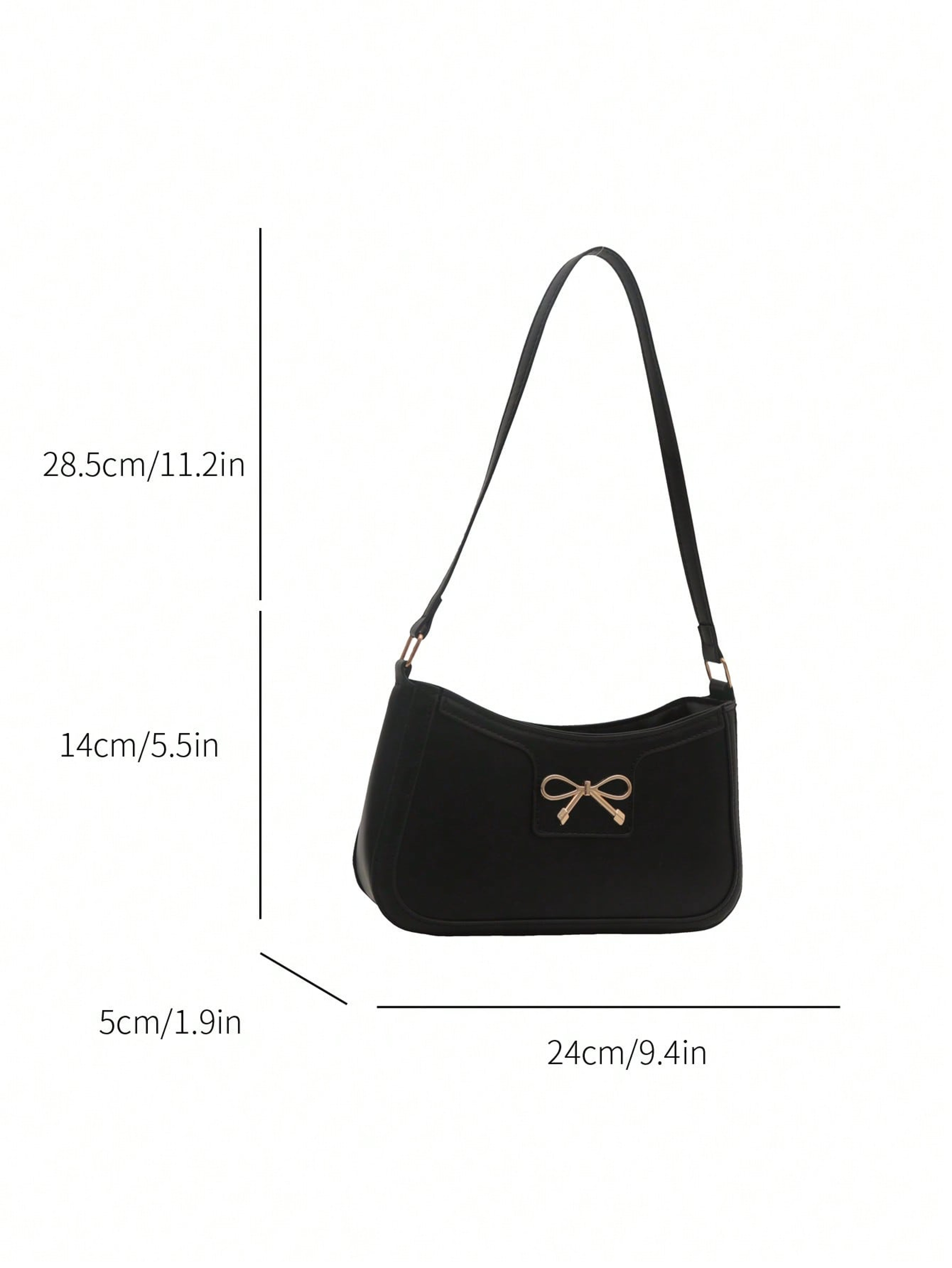 Korean Fashion Women Handbag, Autumn/Winter Crossbody Bag, Commuting Shoulder Under-Arm Bag with Bow Decoration – view 4