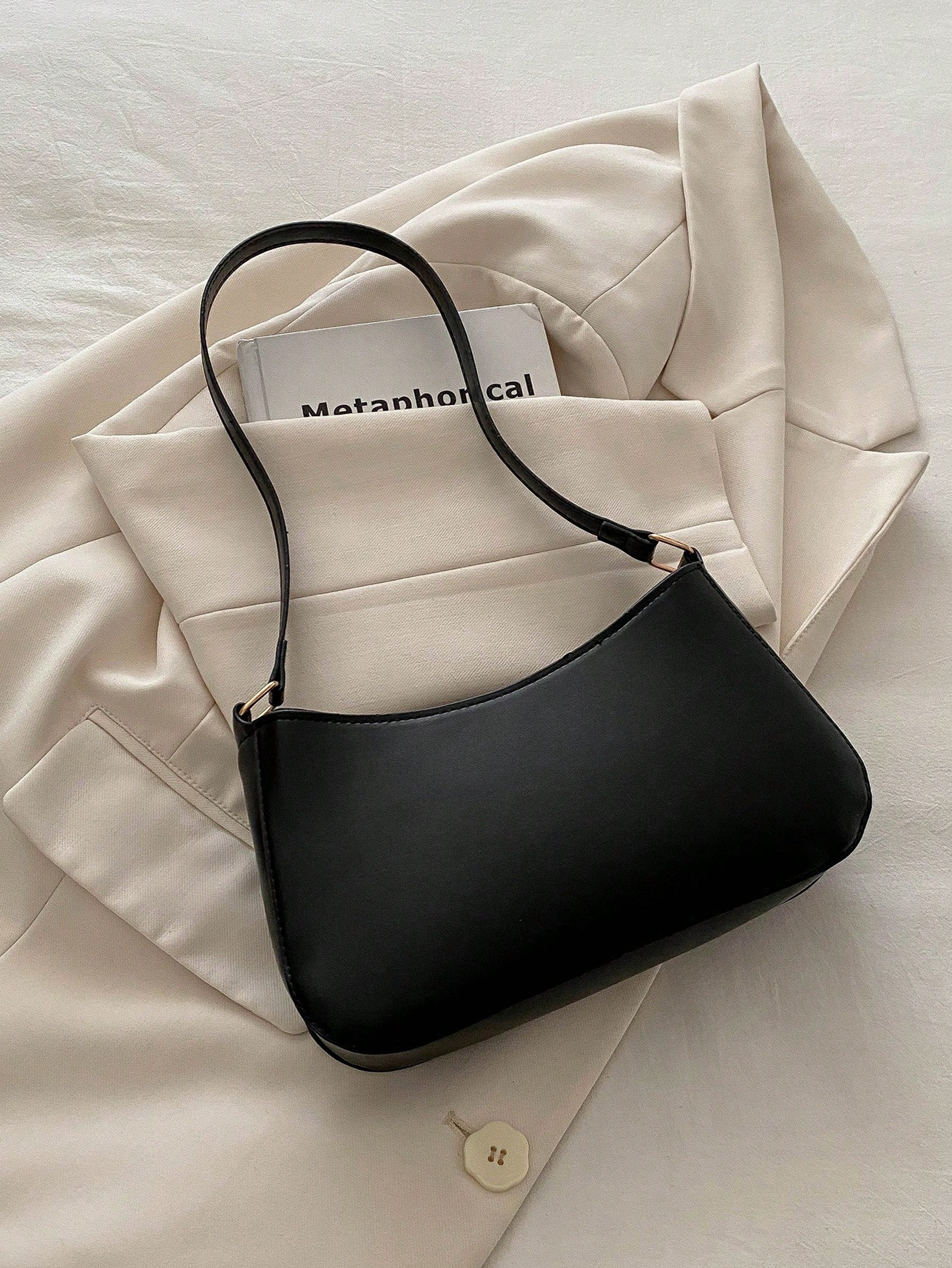 Korean Fashion Women Handbag, Autumn/Winter Crossbody Bag, Commuting Shoulder Under-Arm Bag with Bow Decoration – view 6