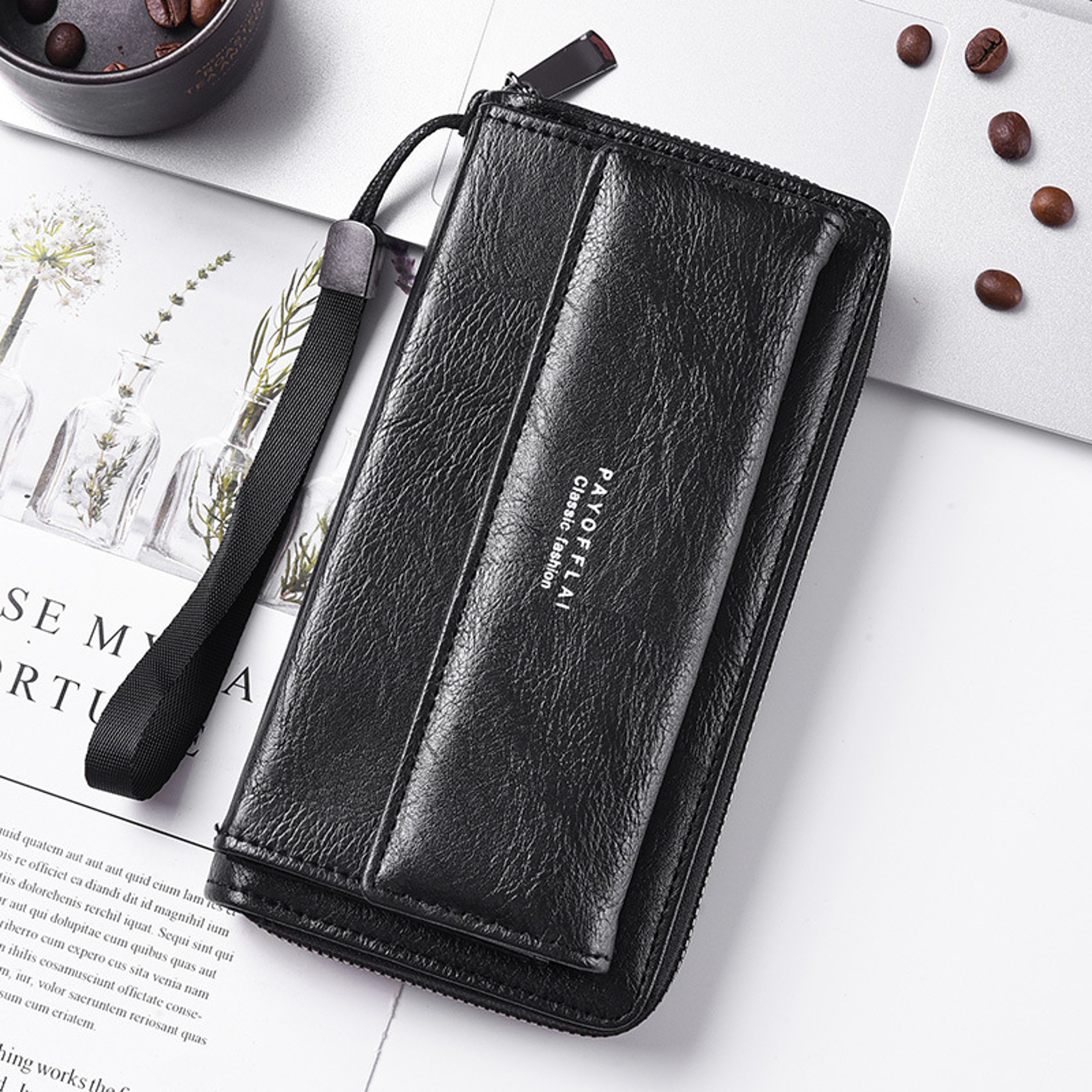Large Capacity Phone Clutch Bag, Men's PU Zipper Handbag with Card Holder & Coin Purse – view 7