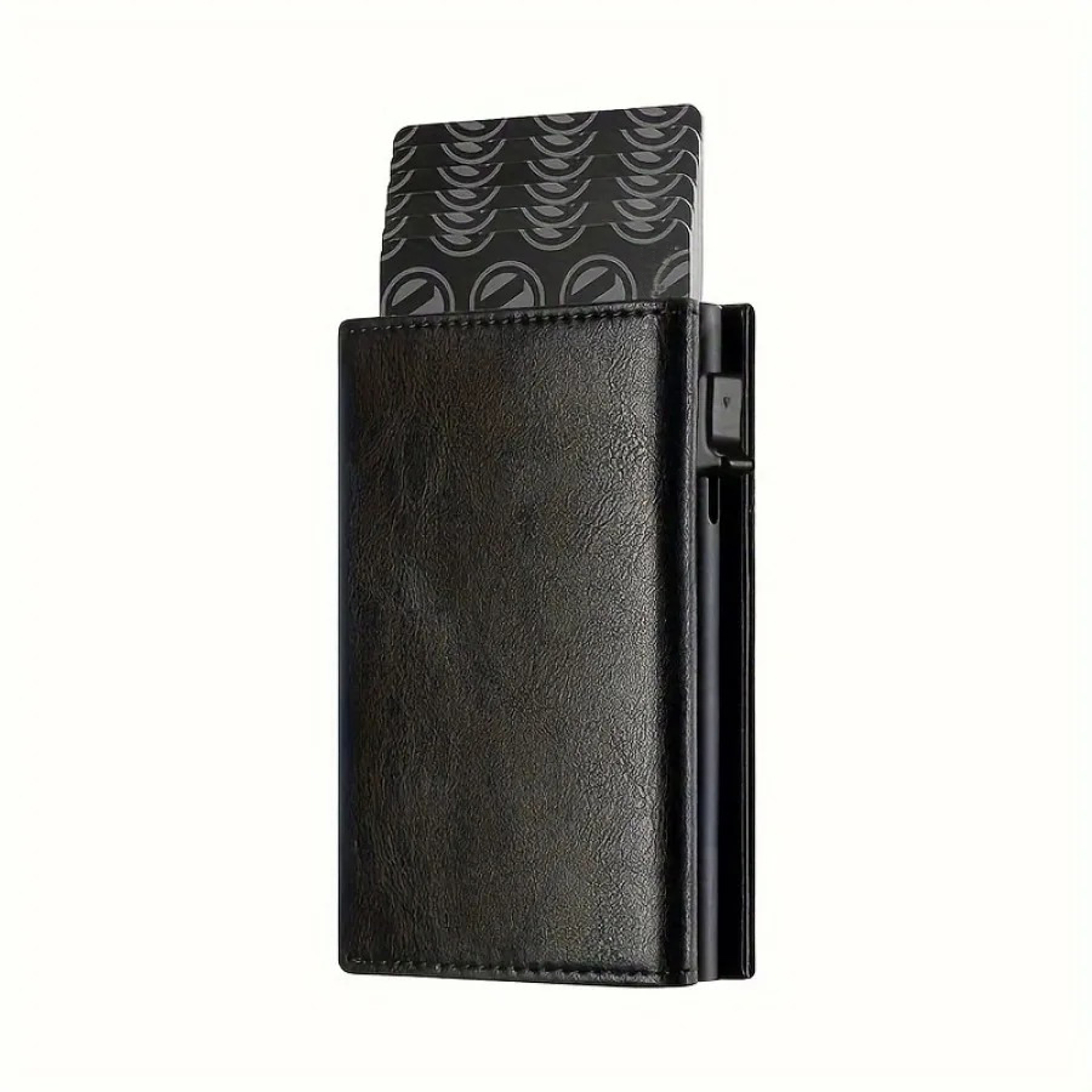 Automatic Popup Metal Credit Card Holder Mens Wallet With Zipper Coin Purse Minimalist RFID Blockin 8