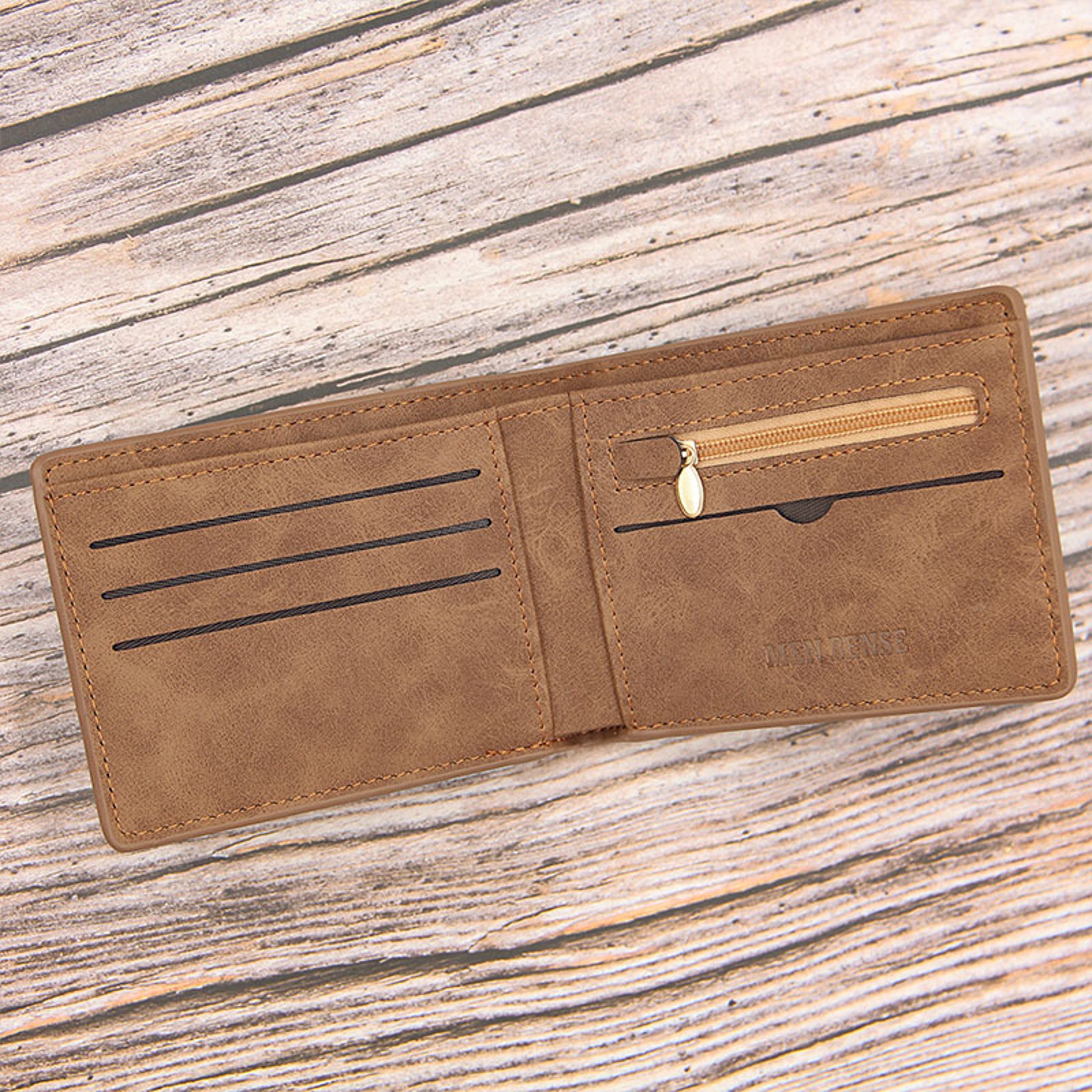 Slim Card Holder Wallet For Men PU Leather Short Wallet Small Zipper Coin Pocket Man Purse 3