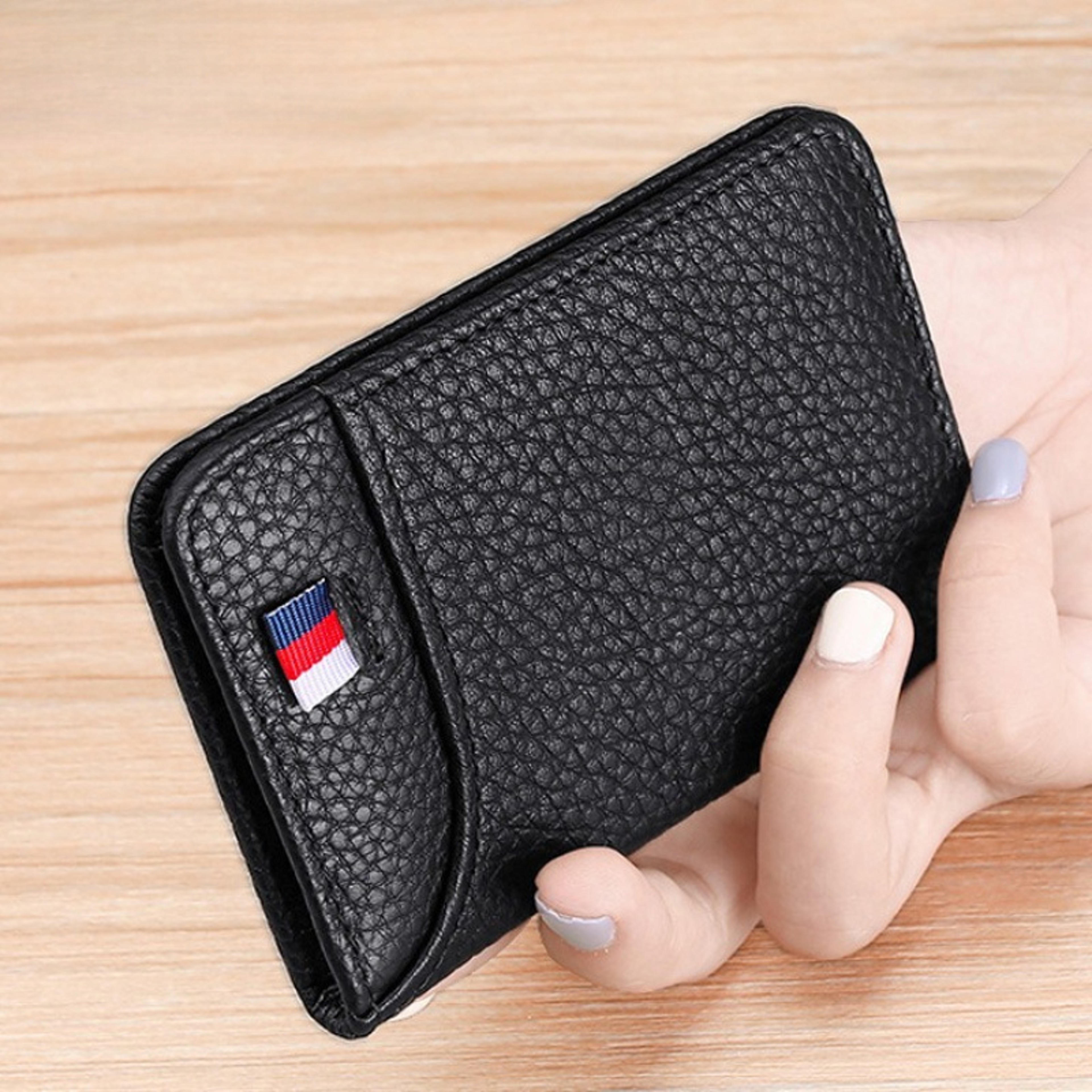 Ultrathin Leather Case For Card Holder Men Multicard Slot Drivers License Case 3