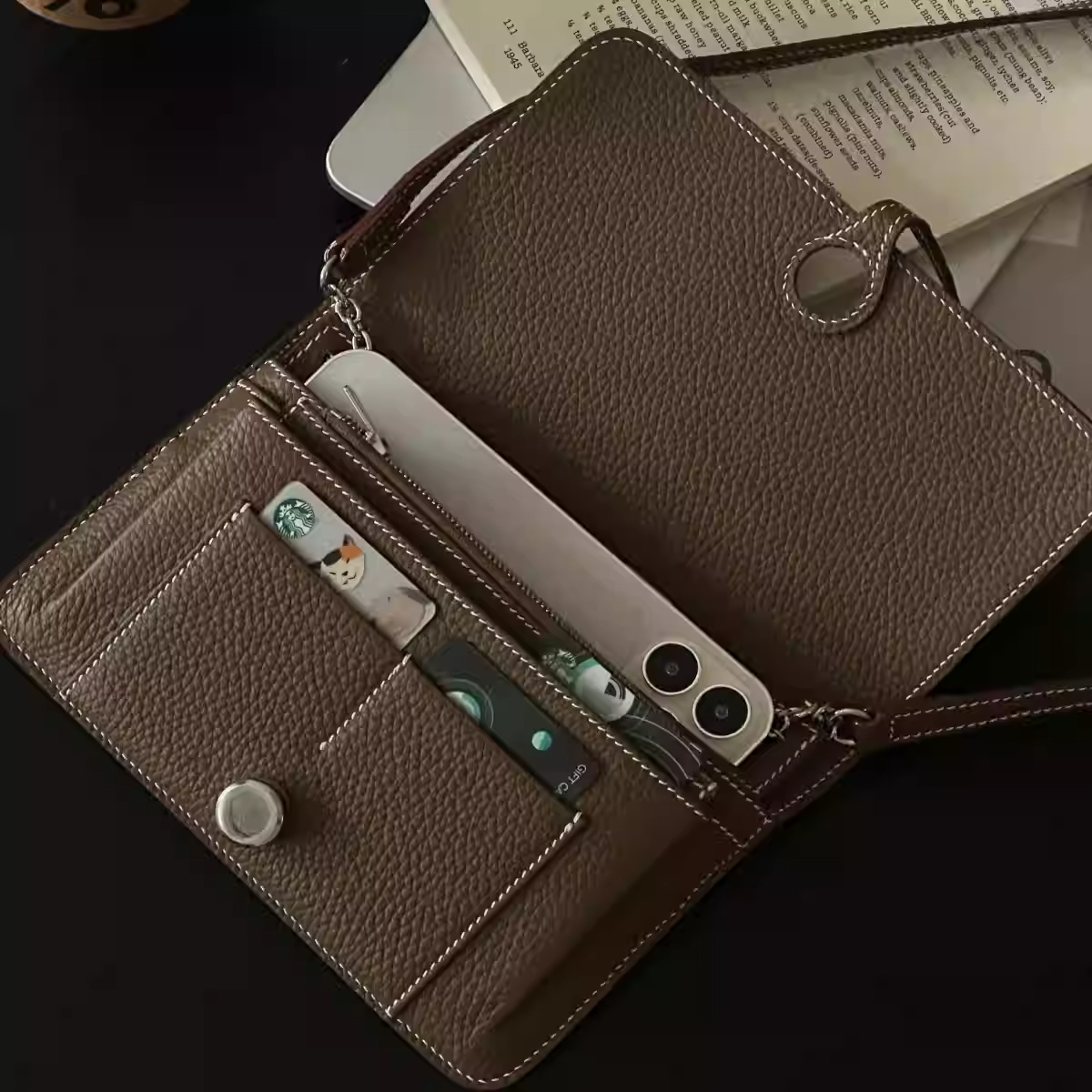 Convenient Multifunctional Passport Card Bag, New PU Crossbody Mobile Phone Bag, Three in One and One Handheld Bank Card – view 2