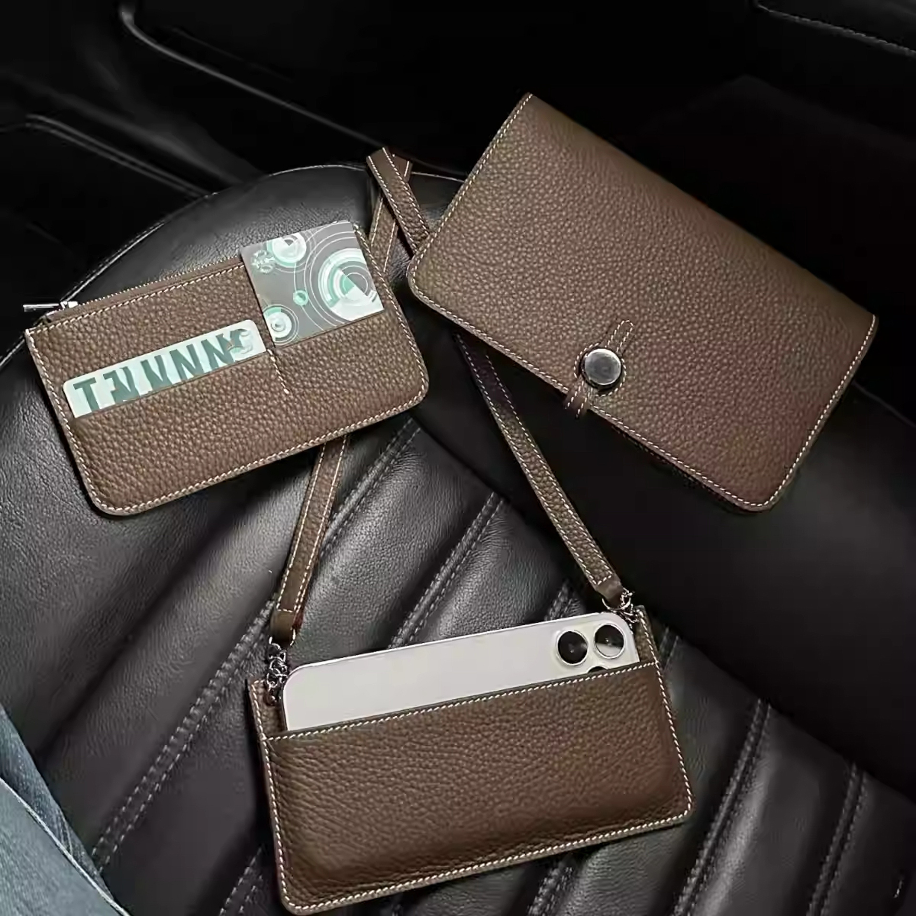 Convenient Multifunctional Passport Card Bag, New PU Crossbody Mobile Phone Bag, Three in One and One Handheld Bank Card – view 5