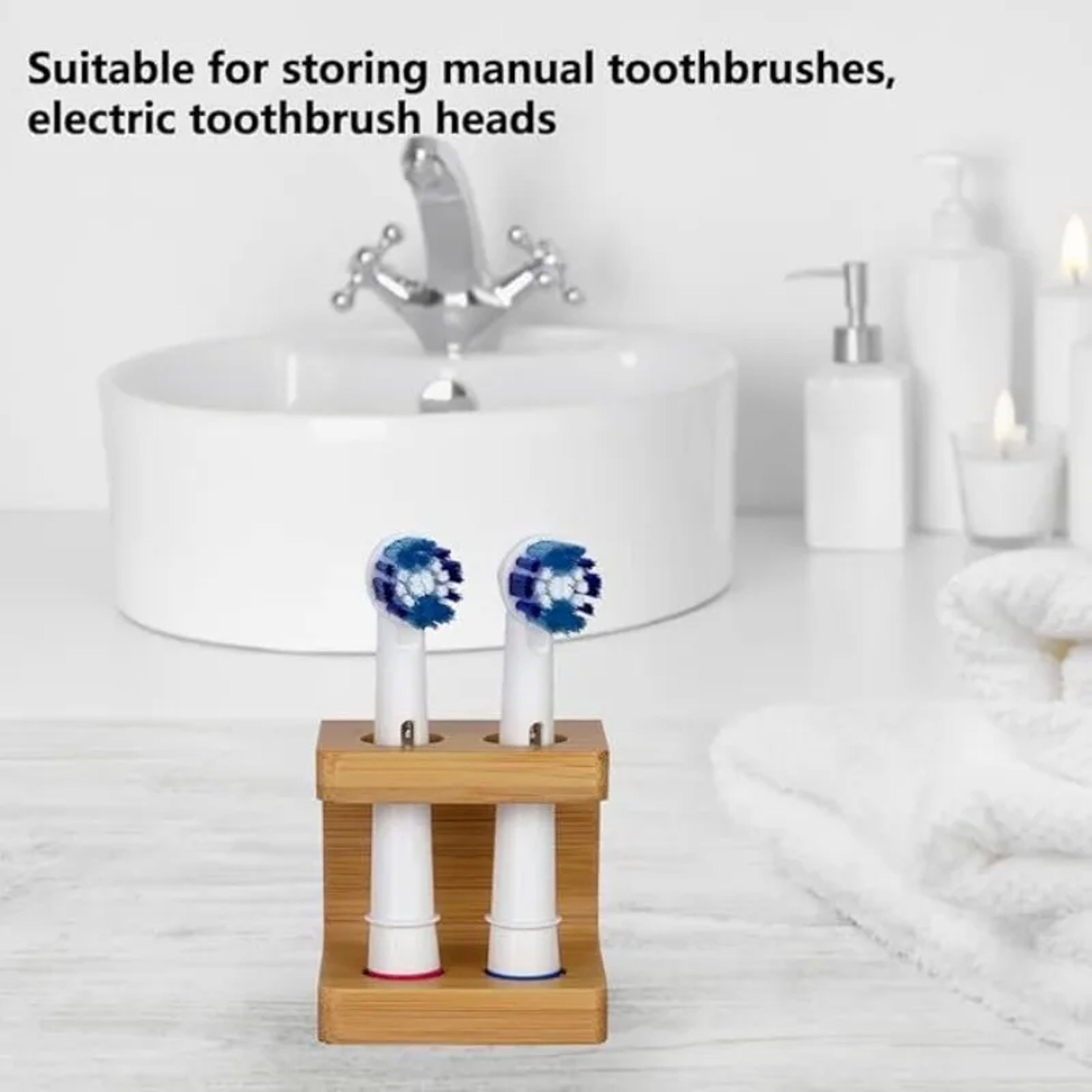 Durable Bamboo Electric Toothbrush Holder Stand Multi Slots Organizer For Toothpaste  Brushes Perfe 2