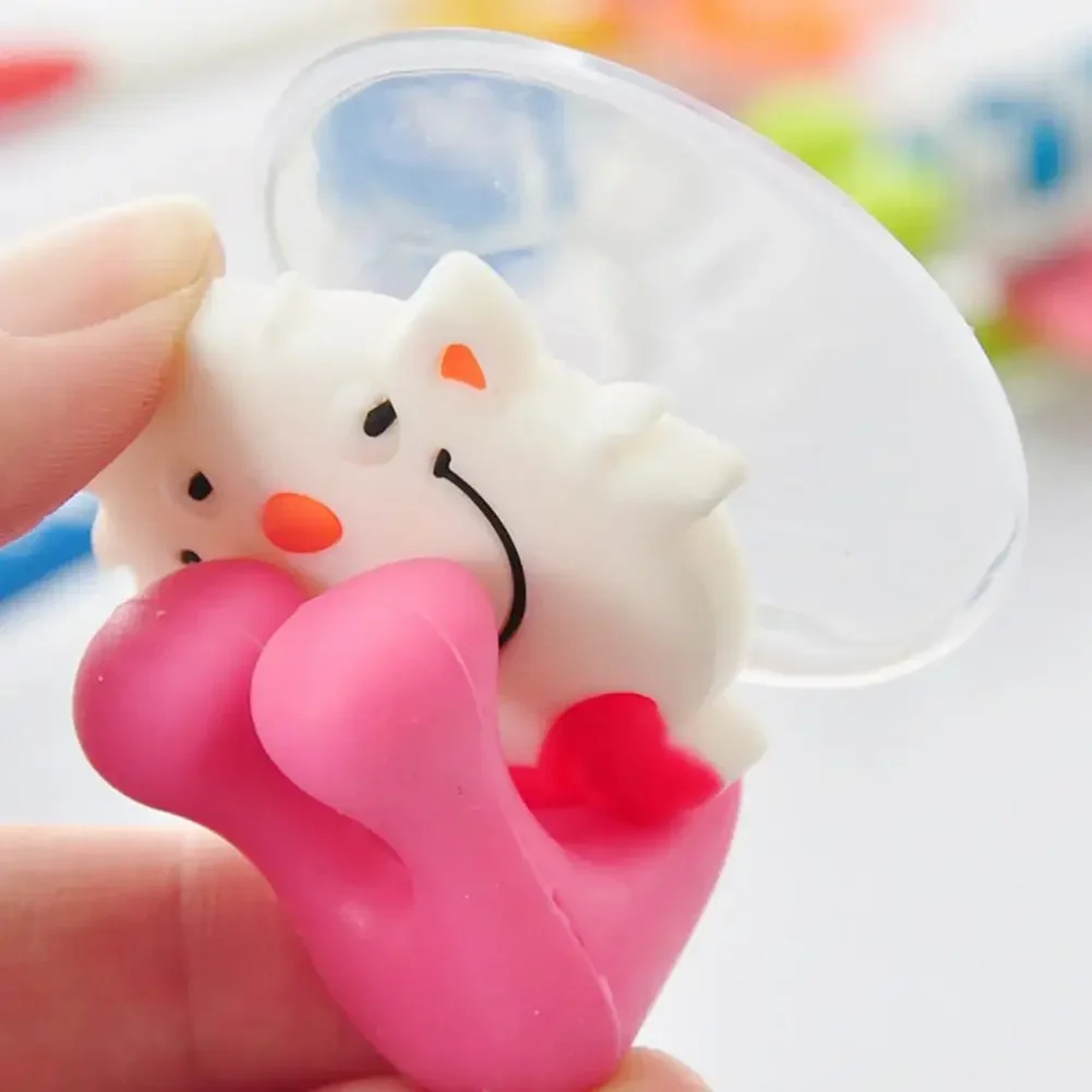 Lovely Rabbit Cartoon Animals Toothbrush Holder, Strong Suction Tooth Brush Storage Rack for Bathroom, Kids Children – view 5