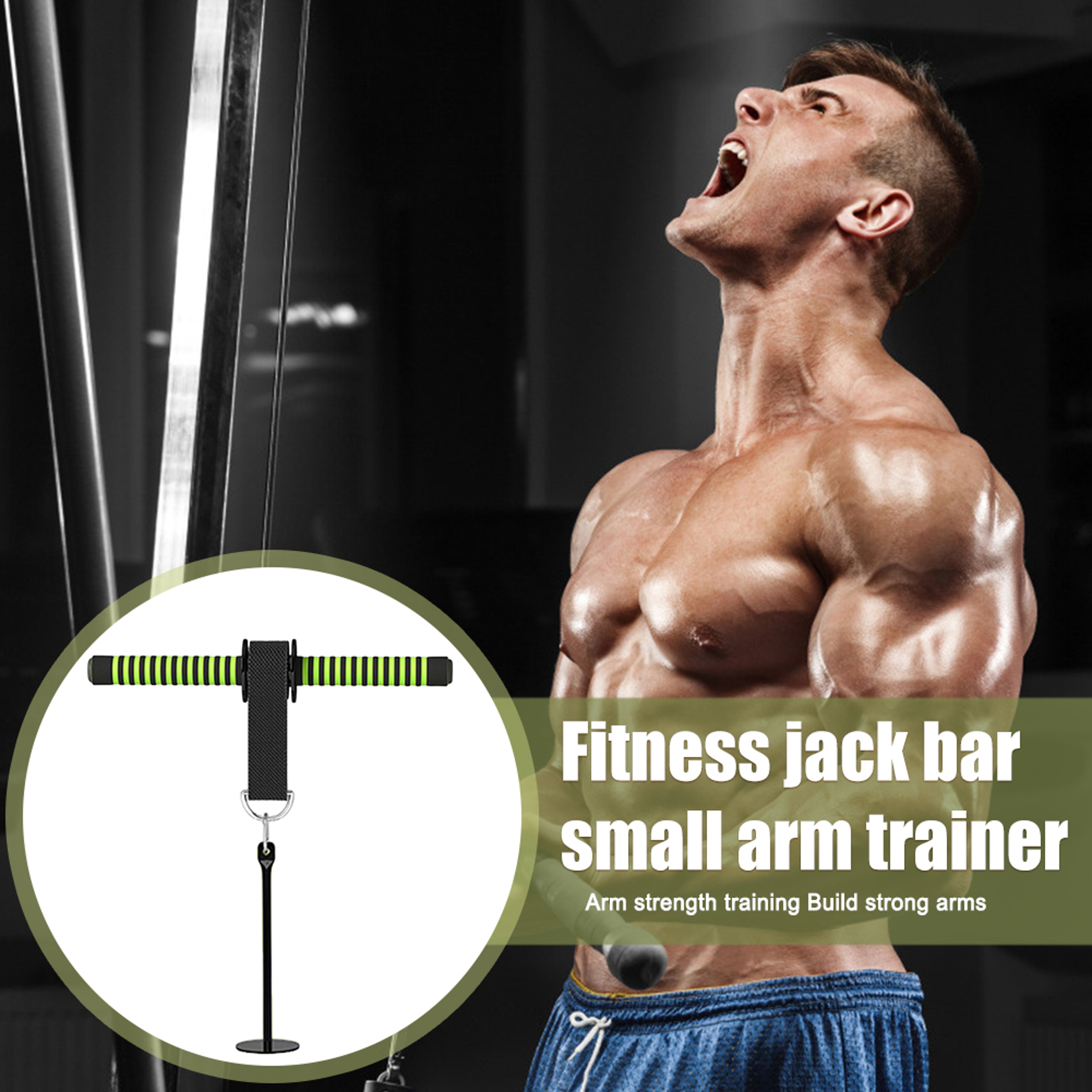 Forearm Muscle Strength Workout Bar Wrist Trainer Pulldown Bar With Thickened Sponge Grip Portable  0