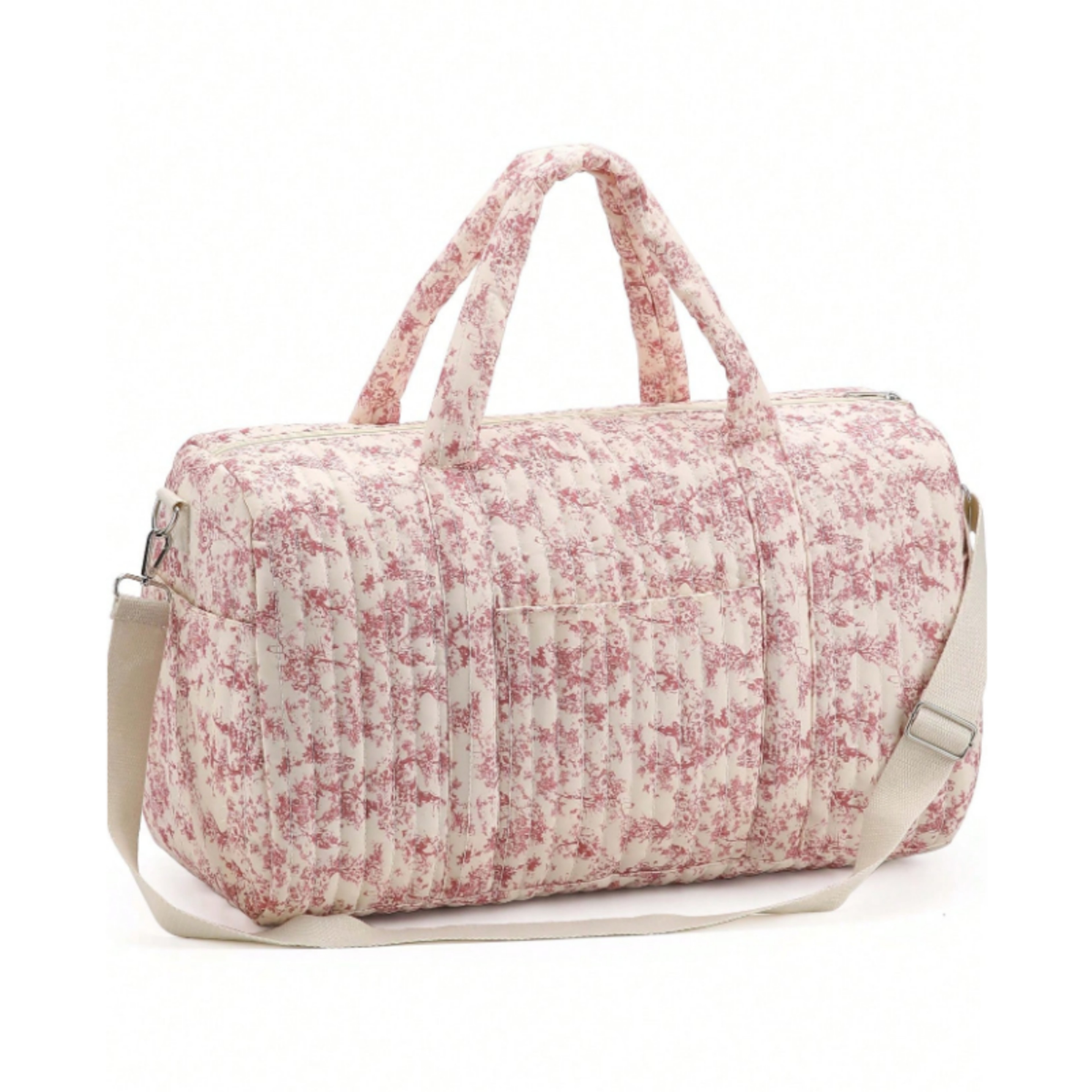 Baby Diaper Bag Floral Print Multifunctional Crossbody Travel Tote Bag For Women Large Capacity Mom 7